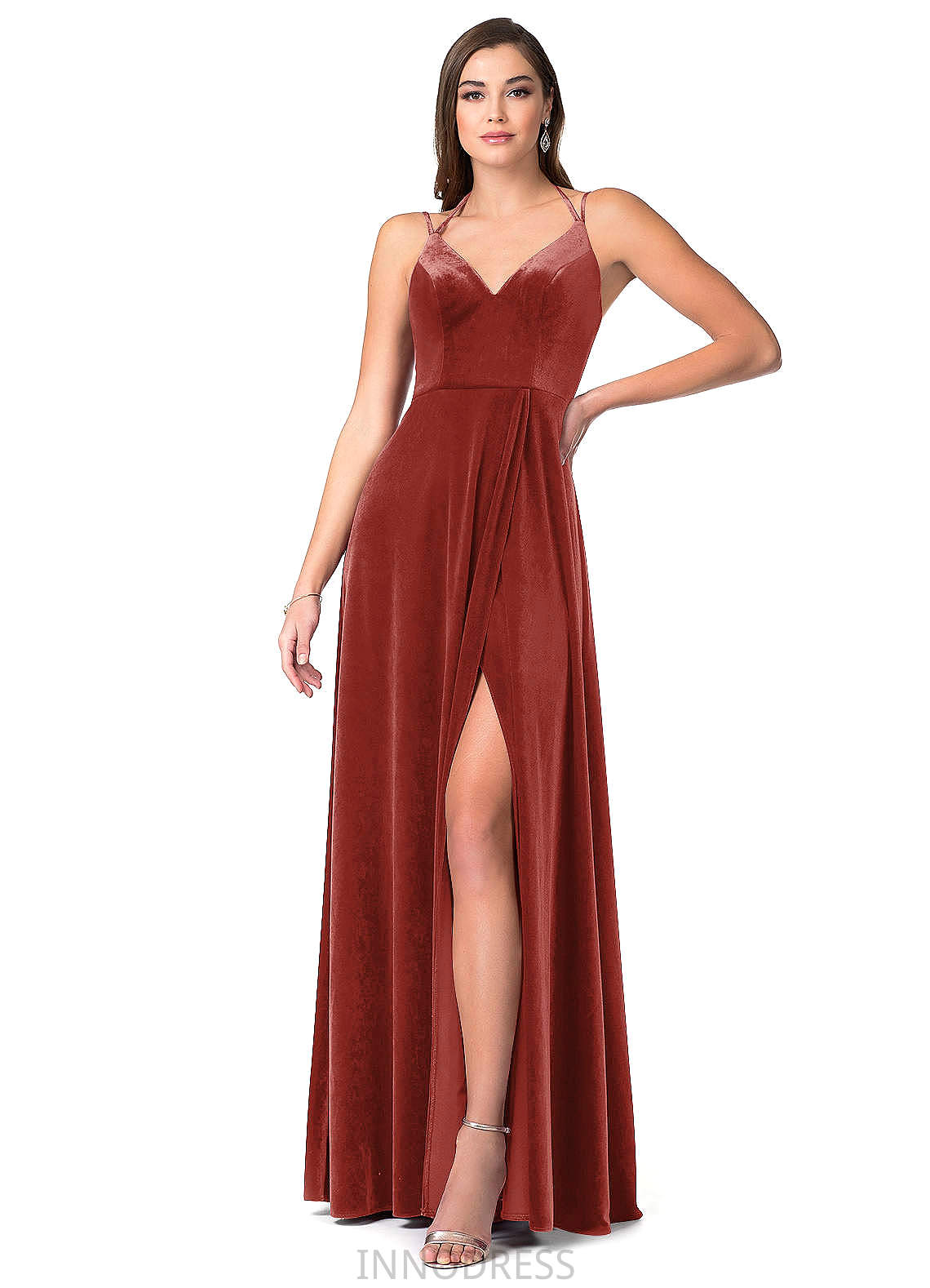 Princess A-Line/Princess Sleeveless Natural Waist Spaghetti Staps Floor Length Bridesmaid Dresses