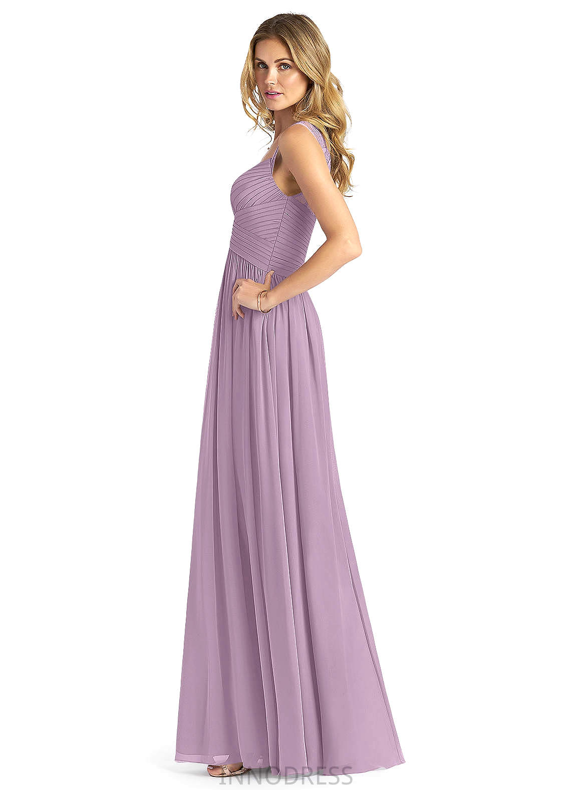 Lauretta Floor Length Natural Waist V-Neck A-Line/Princess Short Sleeves Bridesmaid Dresses