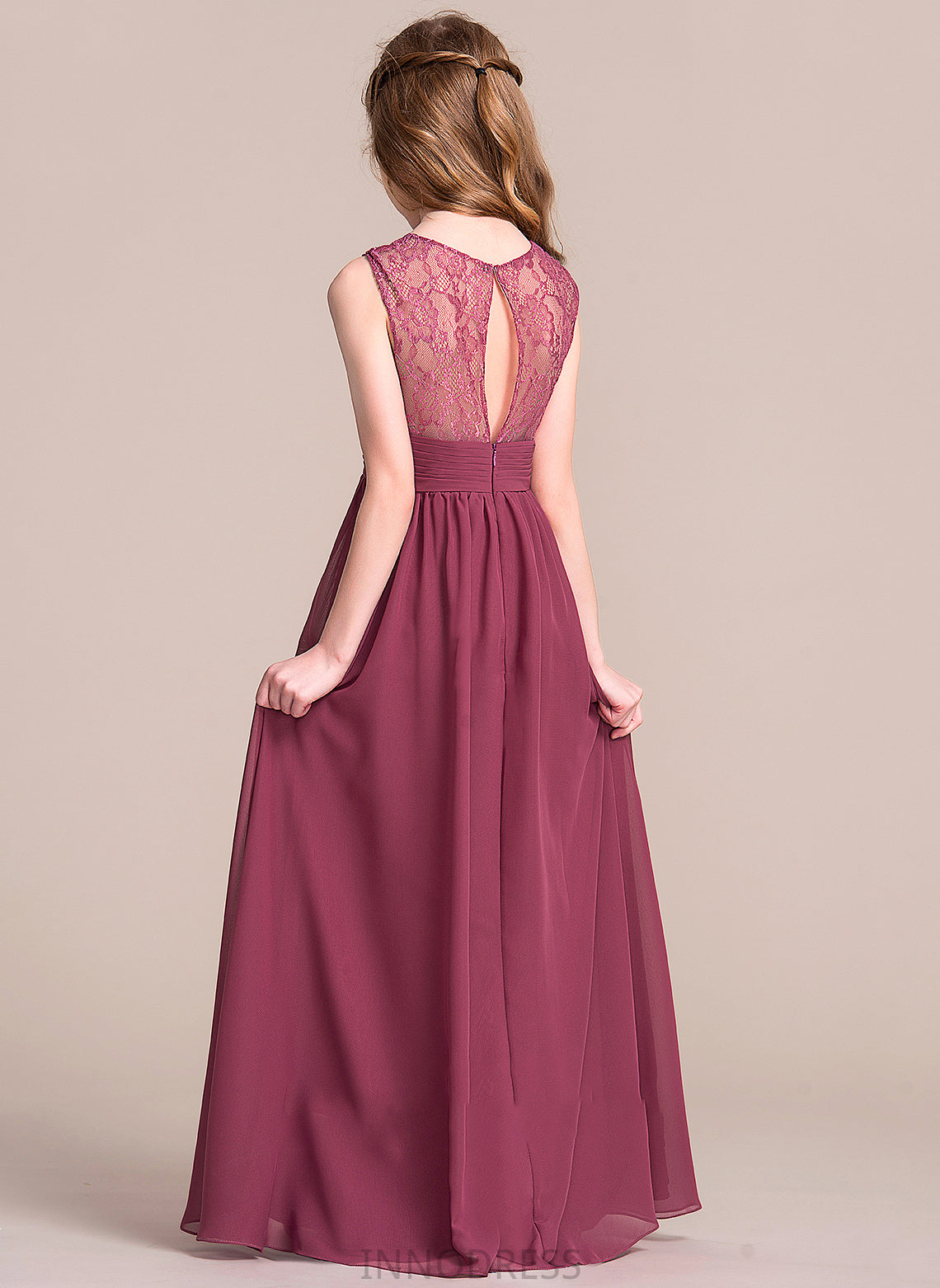 Junior Bridesmaid Dresses Sweetheart With Ruffle Chiffon Cheyenne A-Line Floor-Length