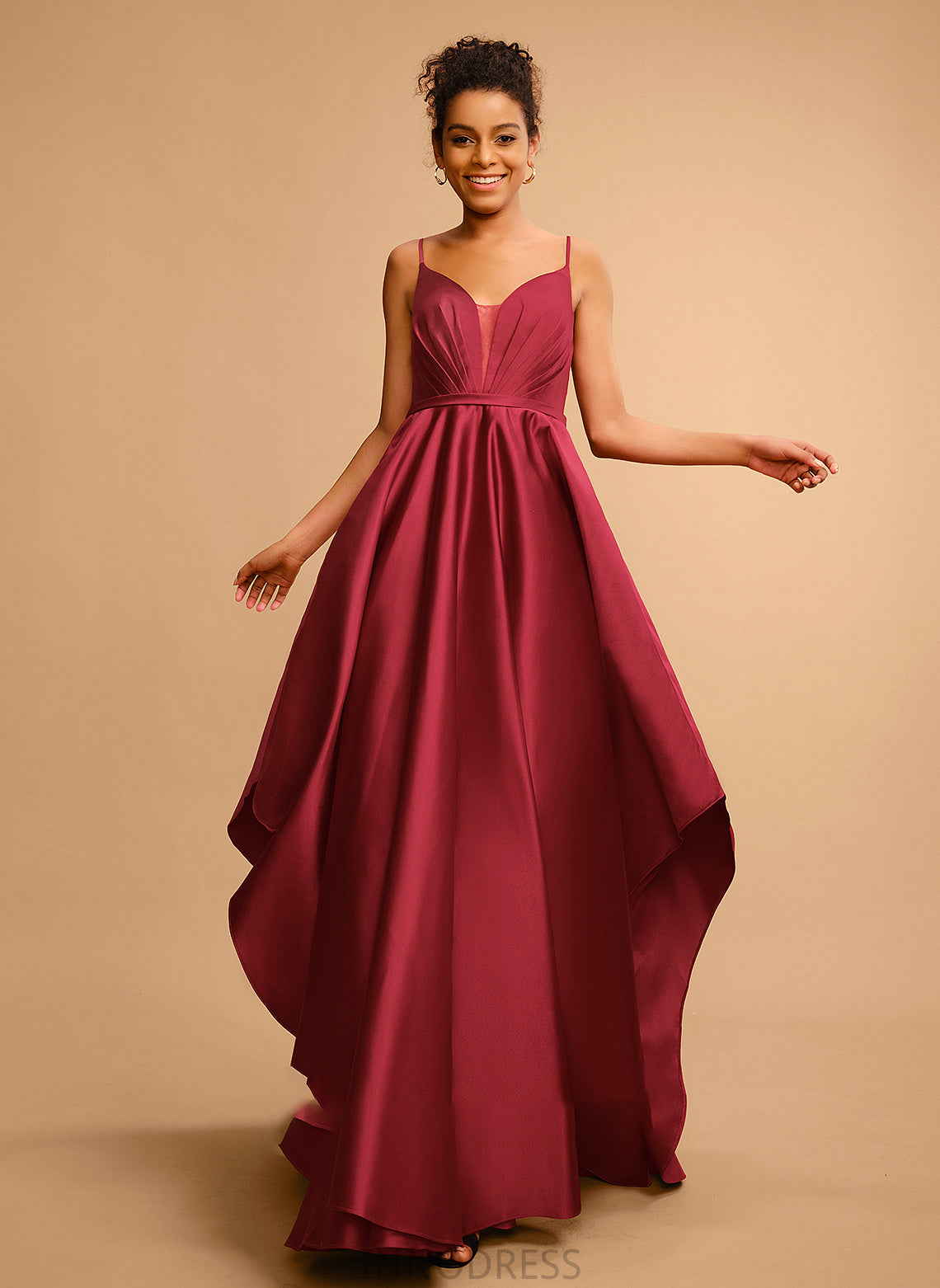 Prom Dresses V-neck Floor-Length Ball-Gown/Princess Emely Satin