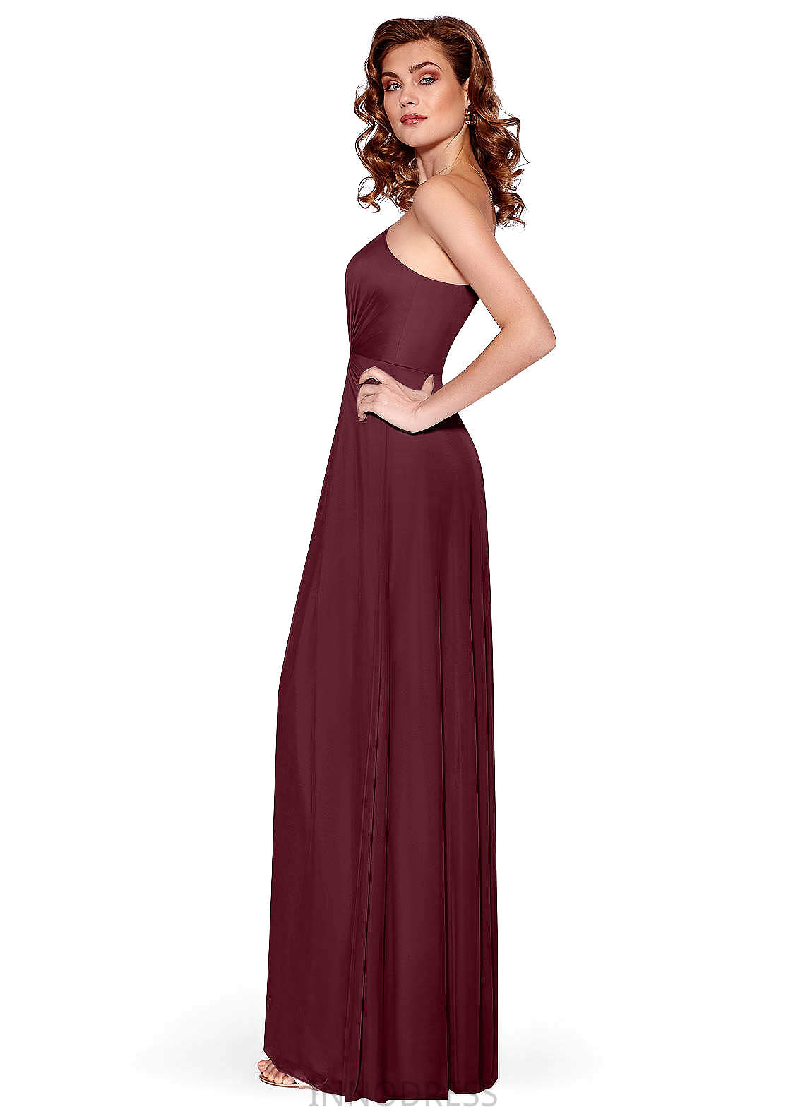 Shaniya A-Line/Princess Floor Length Halter Natural Waist Sleeveless Bridesmaid Dresses