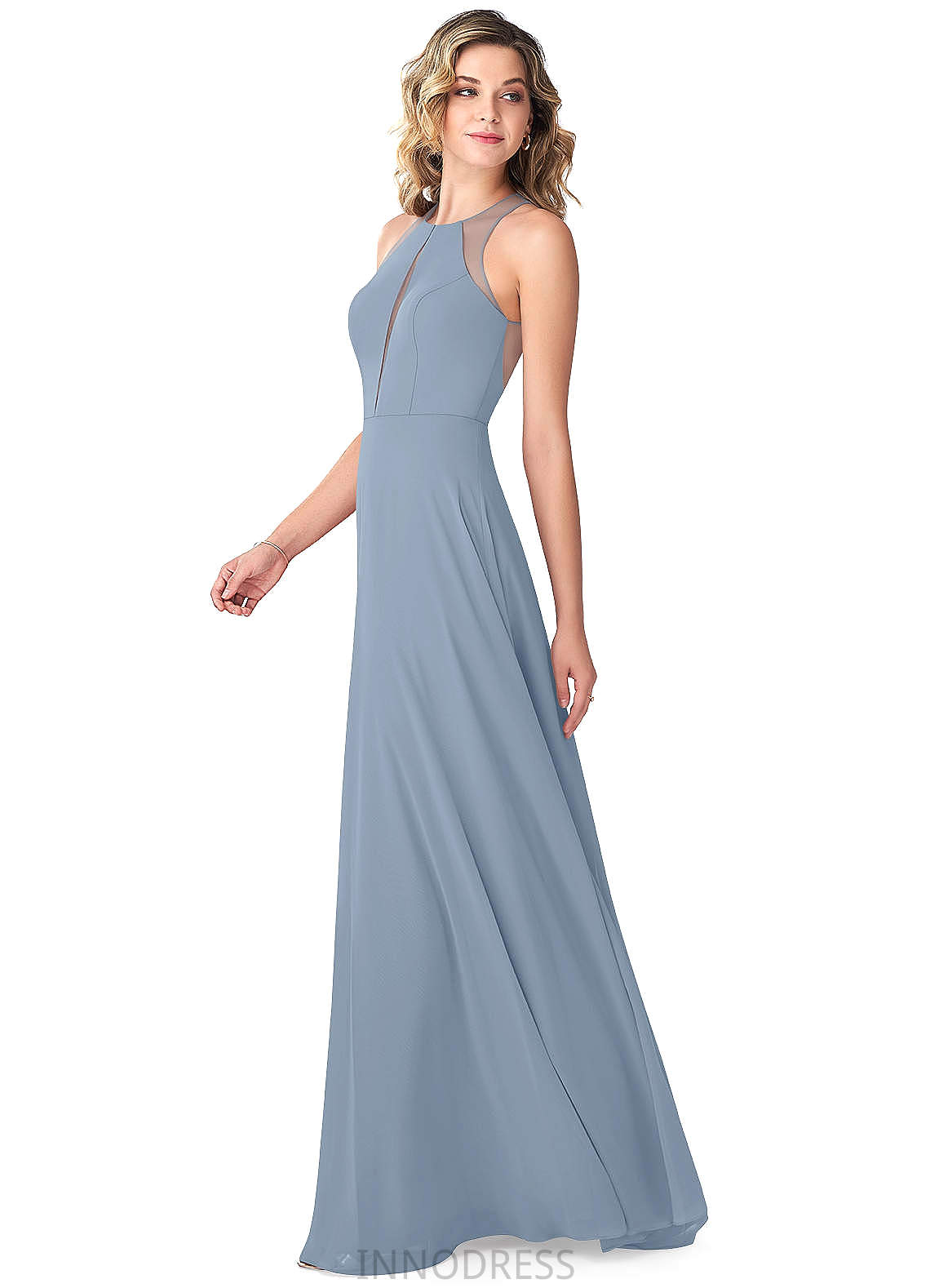 Lana Sleeveless Straps A-Line/Princess Natural Waist Floor Length Bridesmaid Dresses