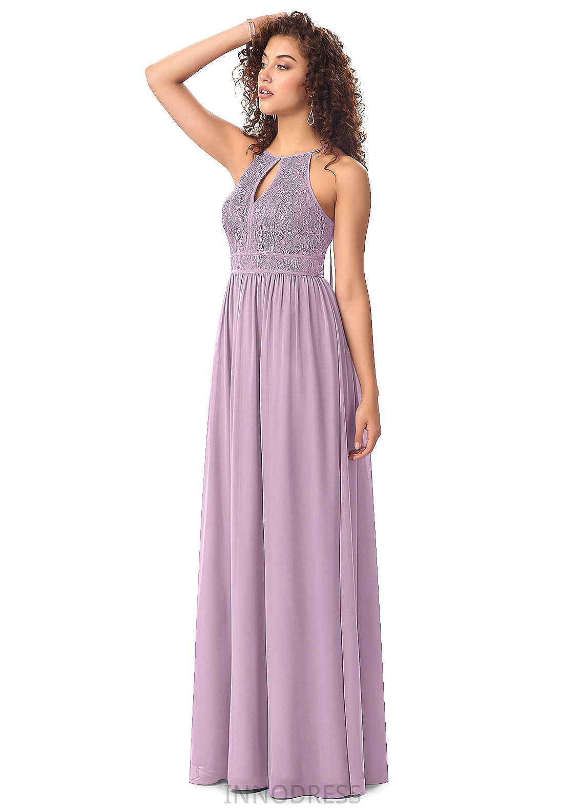 Carolyn Natural Waist Sleeveless Floor Length A-Line/Princess Spaghetti Staps Bridesmaid Dresses