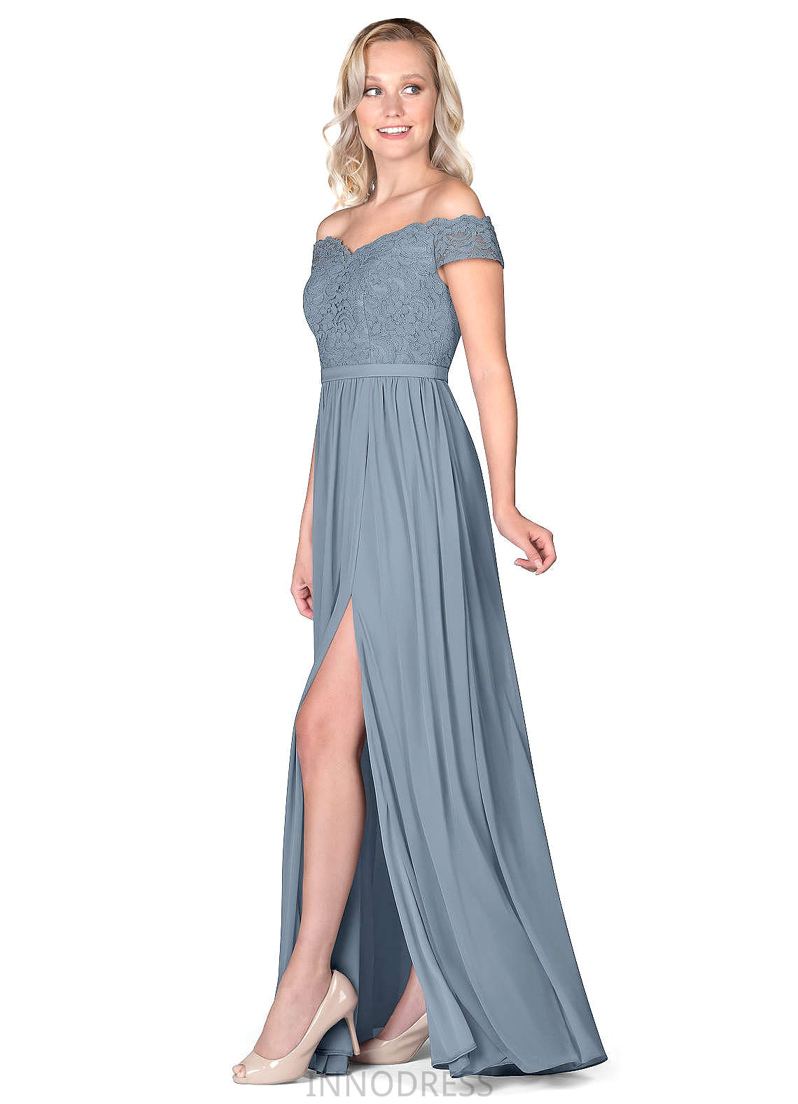 Polly Natural Waist V-Neck Sleeveless Trumpet/Mermaid Spandex Sweep-Brush Train Bridesmaid Dresses