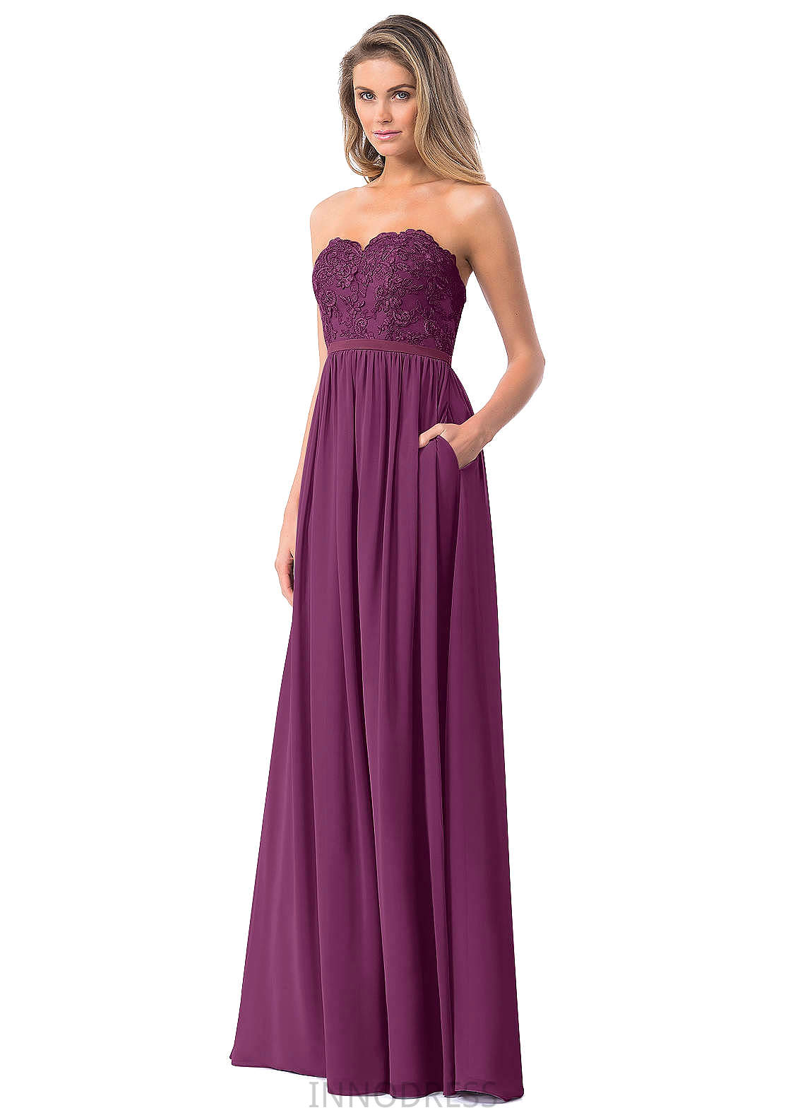 Vanessa Sleeveless Natural Waist Floor Length A-Line/Princess Spaghetti Staps Bridesmaid Dresses