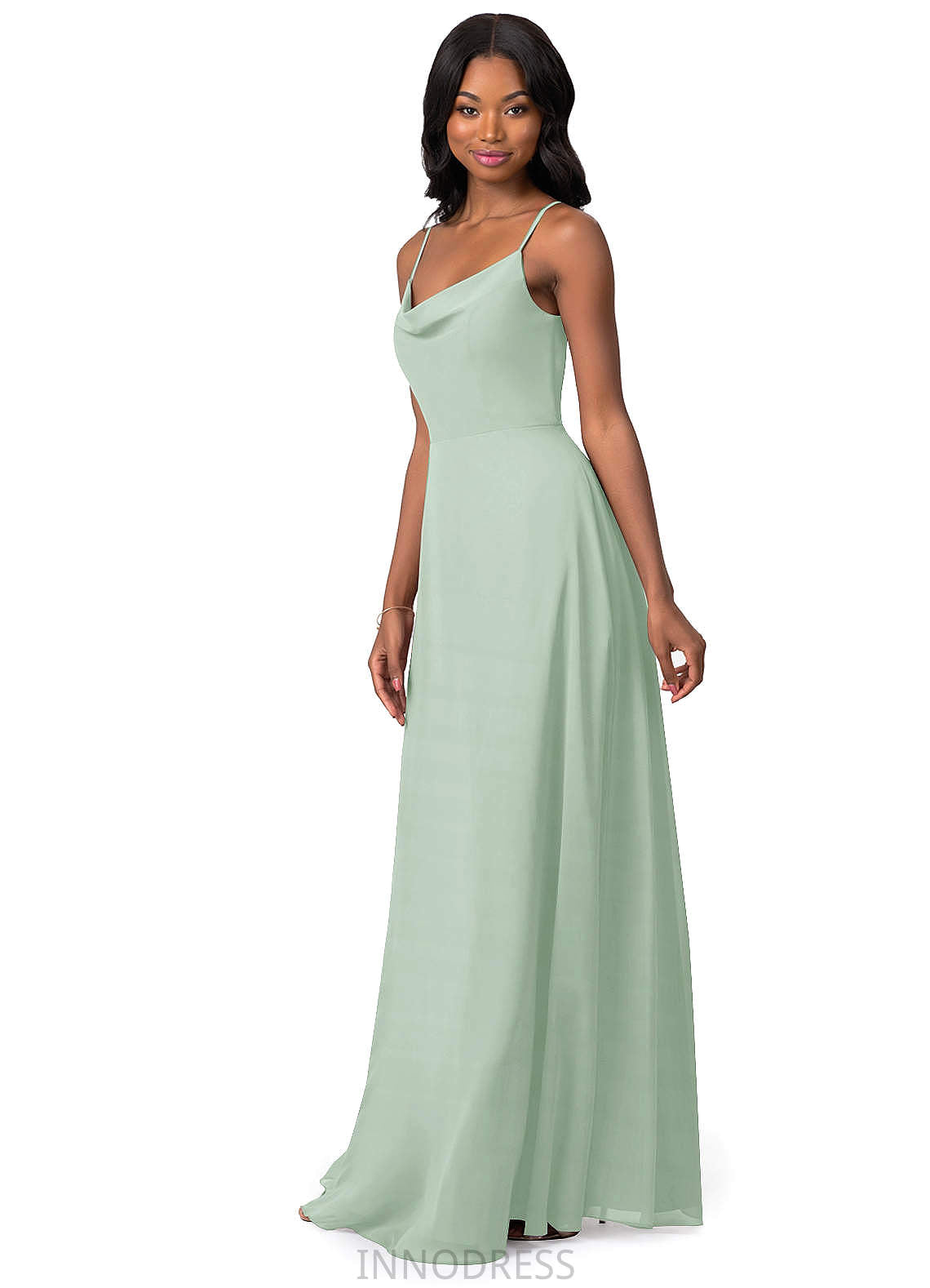 Kaila Floor Length A-Line/Princess Sleeveless Straps Natural Waist Bridesmaid Dresses