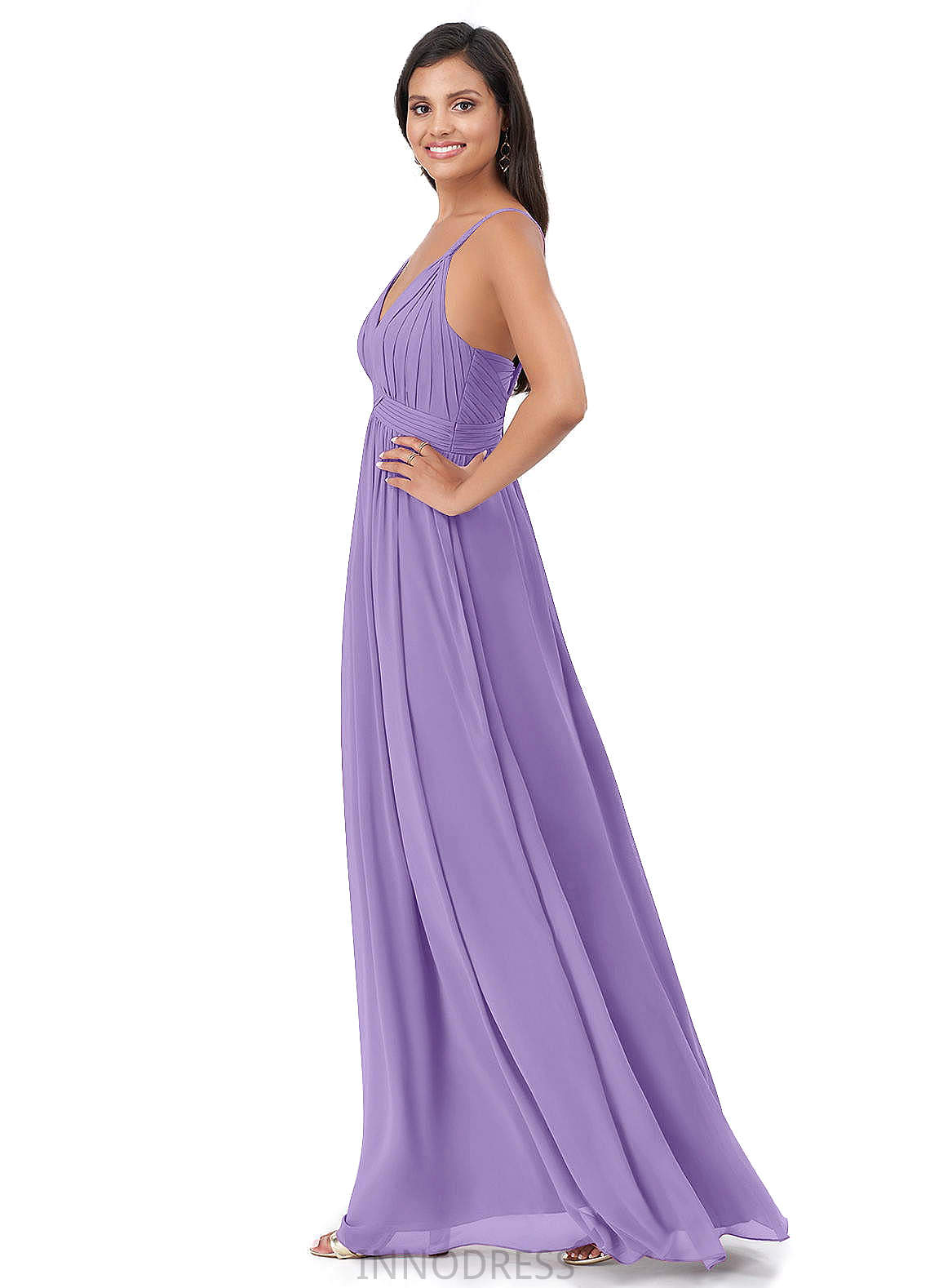 Kinley Natural Waist Spaghetti Staps Trumpet/Mermaid Sleeveless Floor Length Bridesmaid Dresses