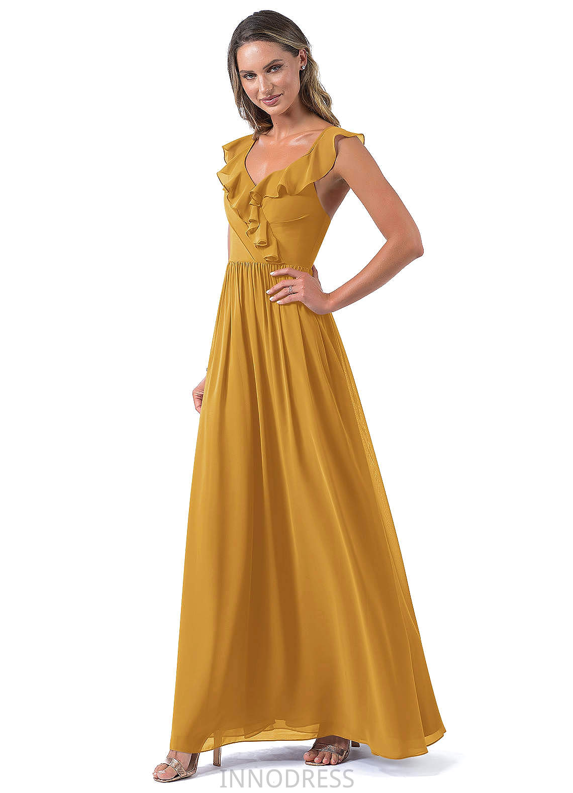 Poll Sleeveless Floor Length Natural Waist A-Line/Princess Sweetheart Bridesmaid Dresses