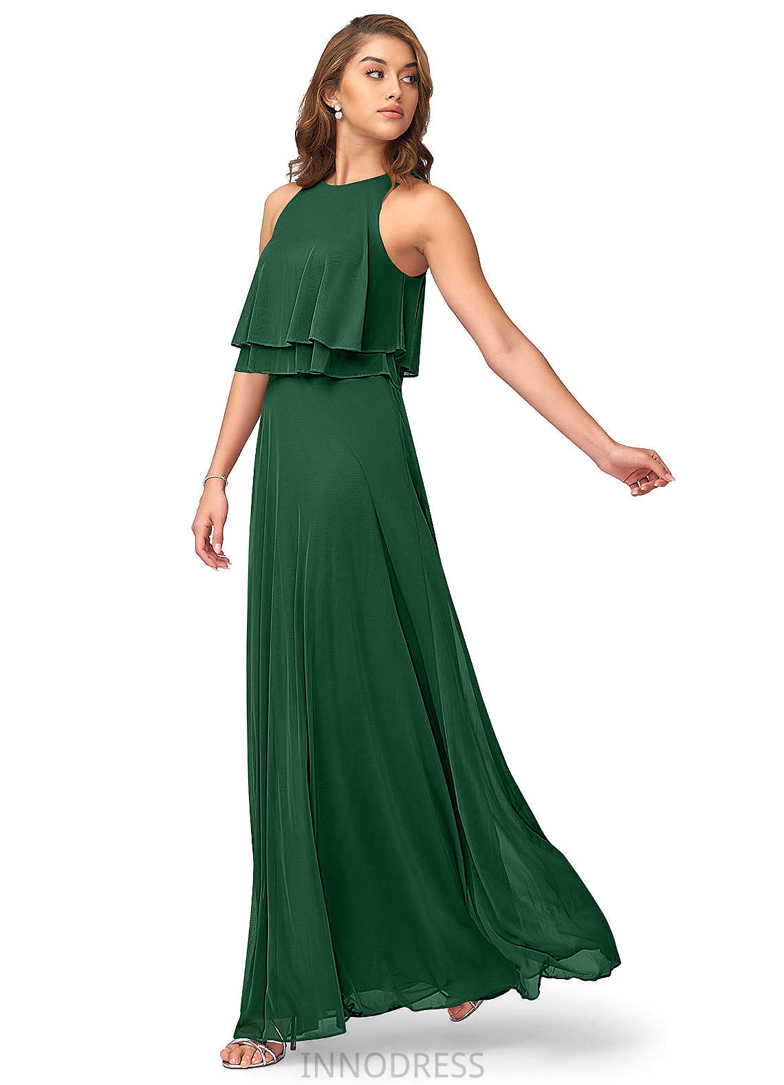 Maryjane Natural Waist Sleeveless V-Neck A-Line/Princess Floor Length Bridesmaid Dresses