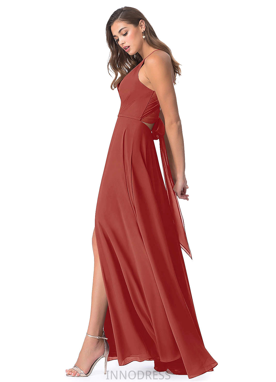 Myah Velvet Straps Sleeveless Floor Length Natural Waist Trumpet/Mermaid Bridesmaid Dresses