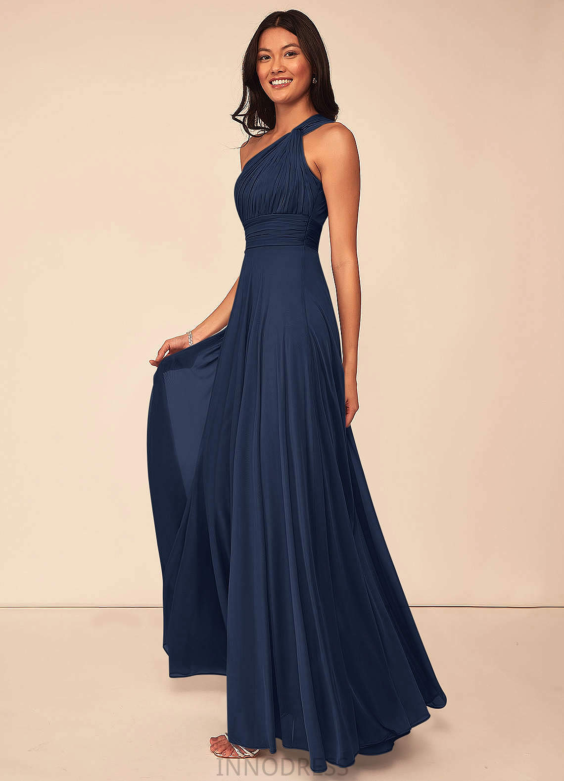 Kayla Sleeveless V-Neck A-Line/Princess Natural Waist Floor Length Bridesmaid Dresses