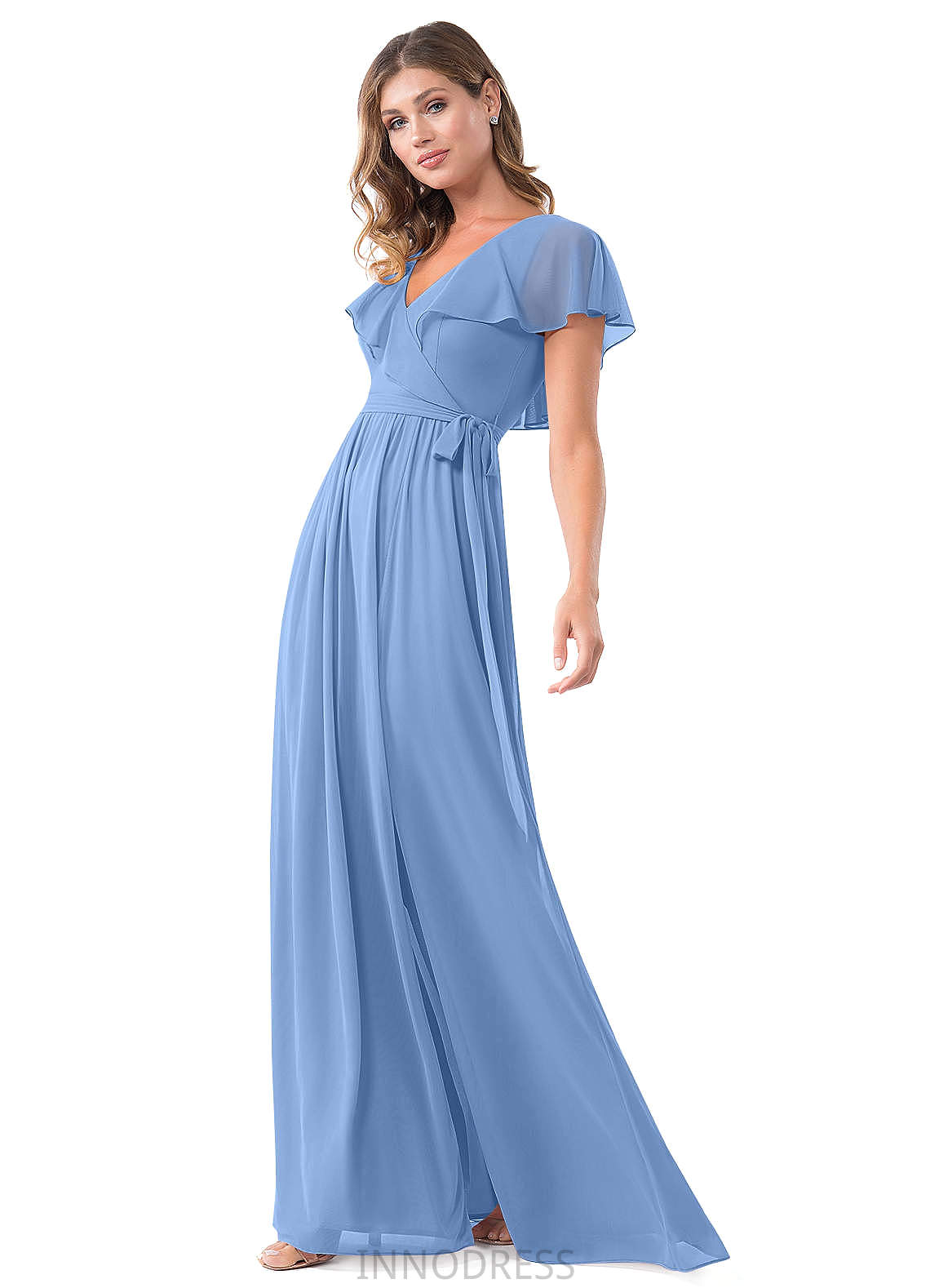 Cristina Natural Waist Spaghetti Staps A-Line/Princess Sleeveless Bridesmaid Dresses