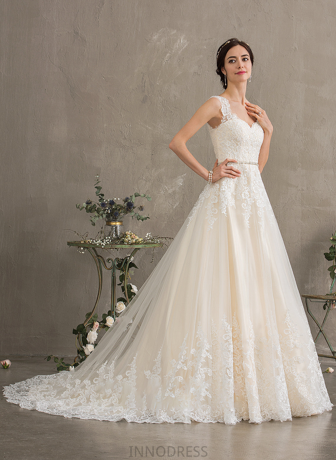 Dress Sweetheart With Gabriella Wedding Sequins Ball-Gown/Princess Beading Wedding Dresses Tulle Train Court