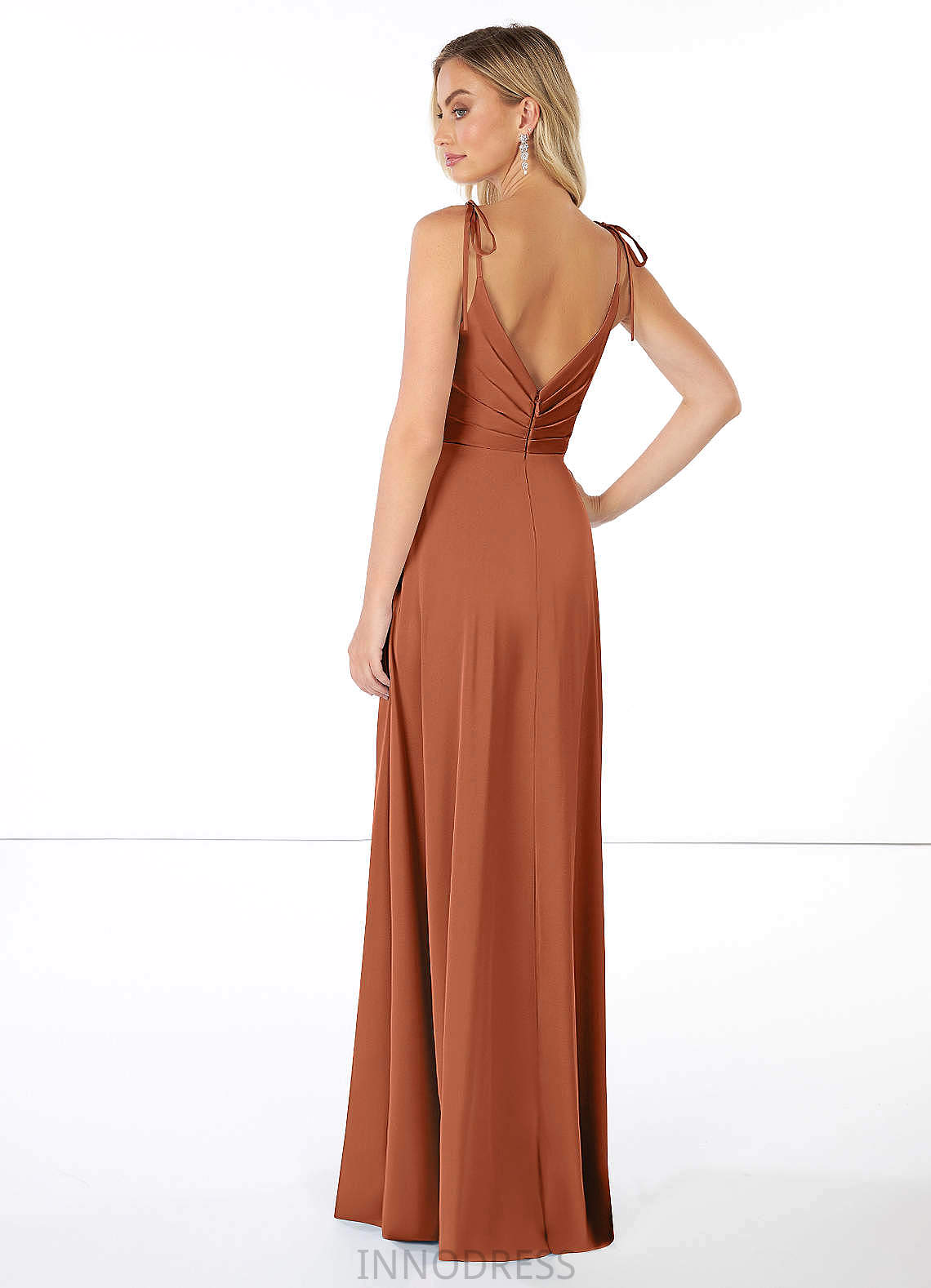 Mollie Natural Waist Floor Length A-Line/Princess Sleeveless Spaghetti Staps Bridesmaid Dresses