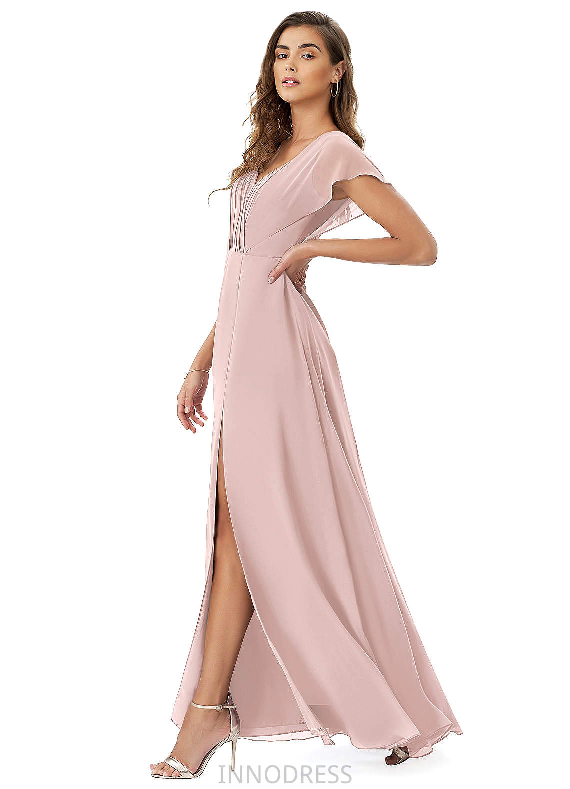 Casey Trumpet/Mermaid Sleeveless Natural Waist Floor Length Spaghetti Staps Bridesmaid Dresses