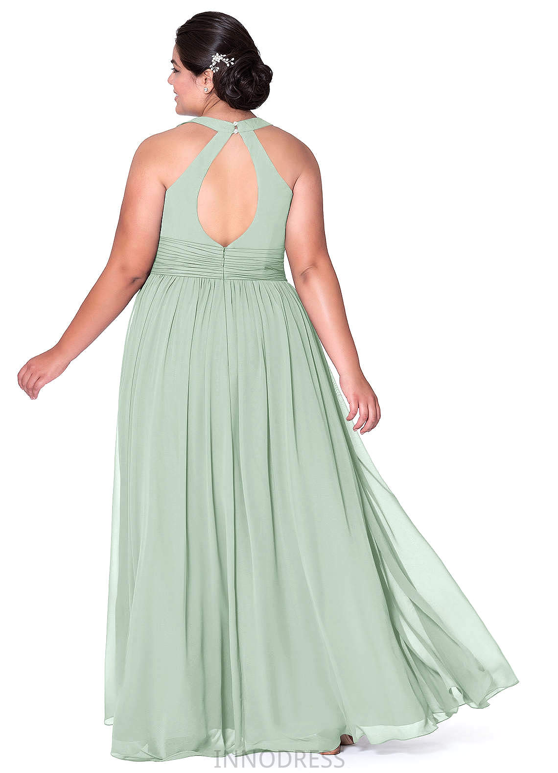 Lillie Spandex Sheath/Column Natural Waist Floor Length Sleeveless V-Neck Bridesmaid Dresses