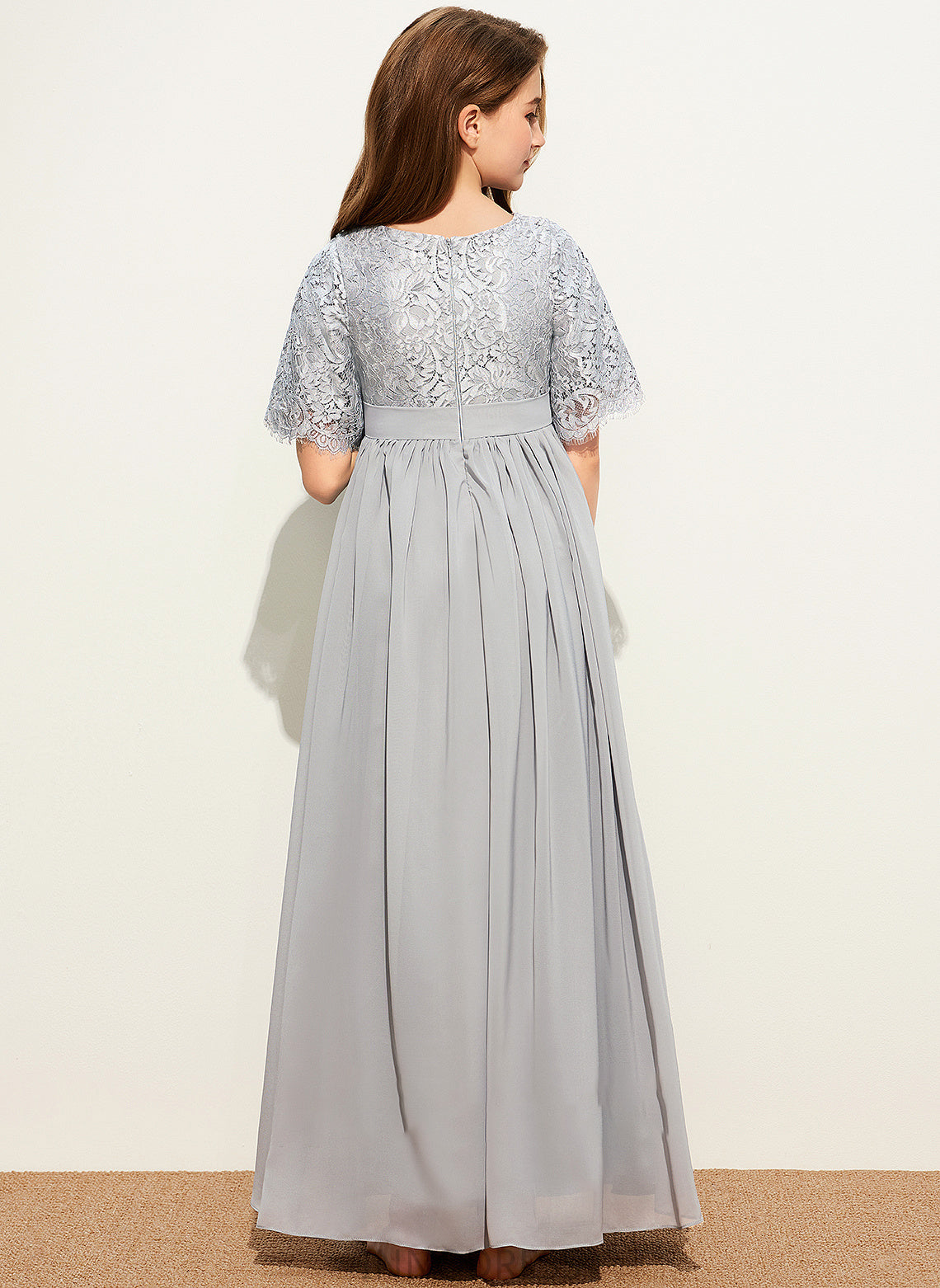 A-LineScoopNeckFloor-LengthChiffonLaceJuniorBridesmaidDress#253700 Ciara Junior Bridesmaid Dresses