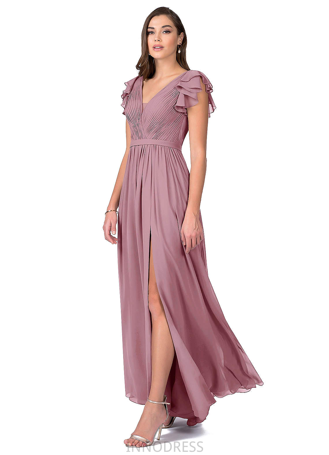 Gabriela One Shoulder Natural Waist A-Line/Princess Sleeveless Knee Length Bridesmaid Dresses