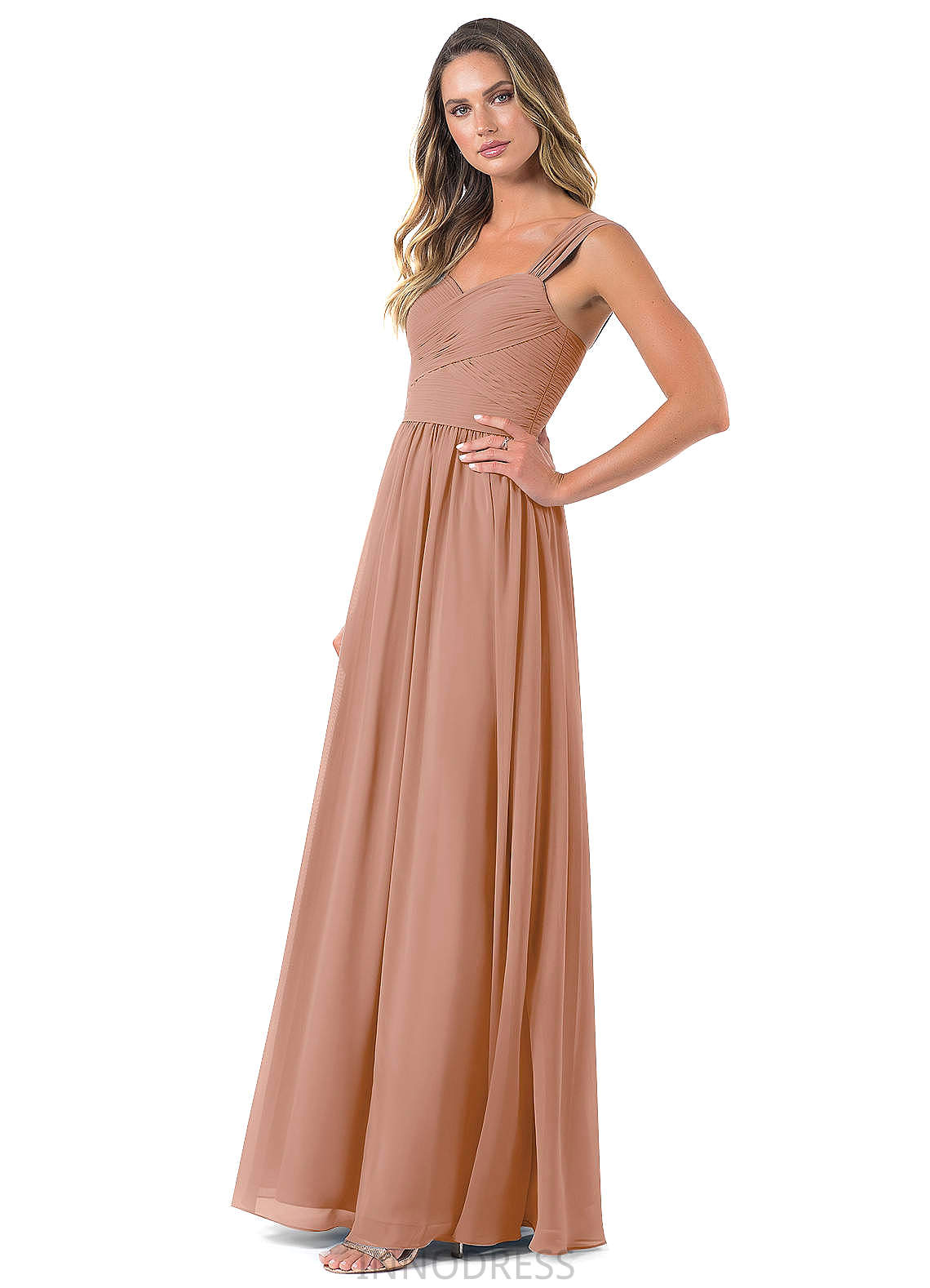 Audrey Sleeveless Floor Length Scoop Natural Waist A-Line/Princess Bridesmaid Dresses