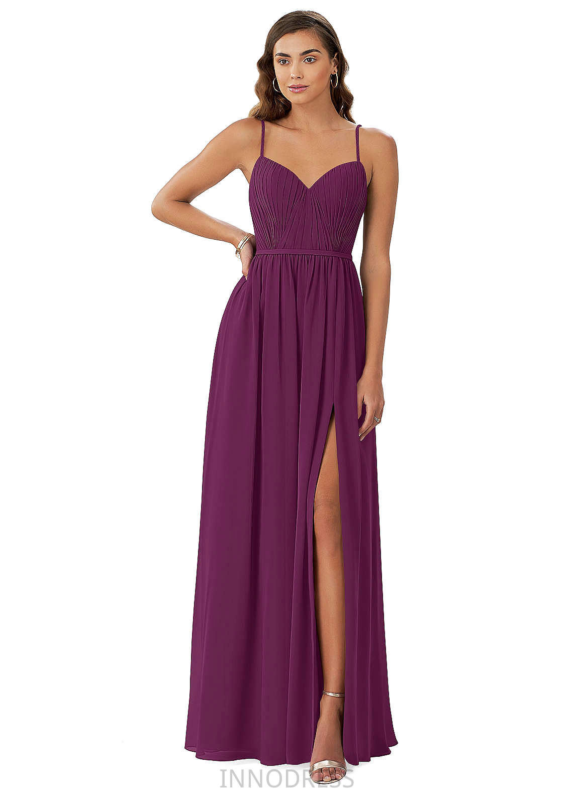 Selena A-Line/Princess Natural Waist Floor Length One Shoulder Sleeveless Bridesmaid Dresses