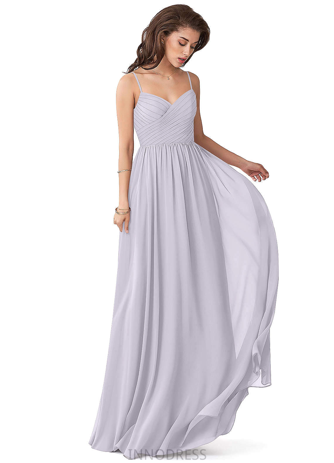 Roselyn Floor Length Spaghetti Staps Sleeveless A-Line/Princess Natural Waist Bridesmaid Dresses