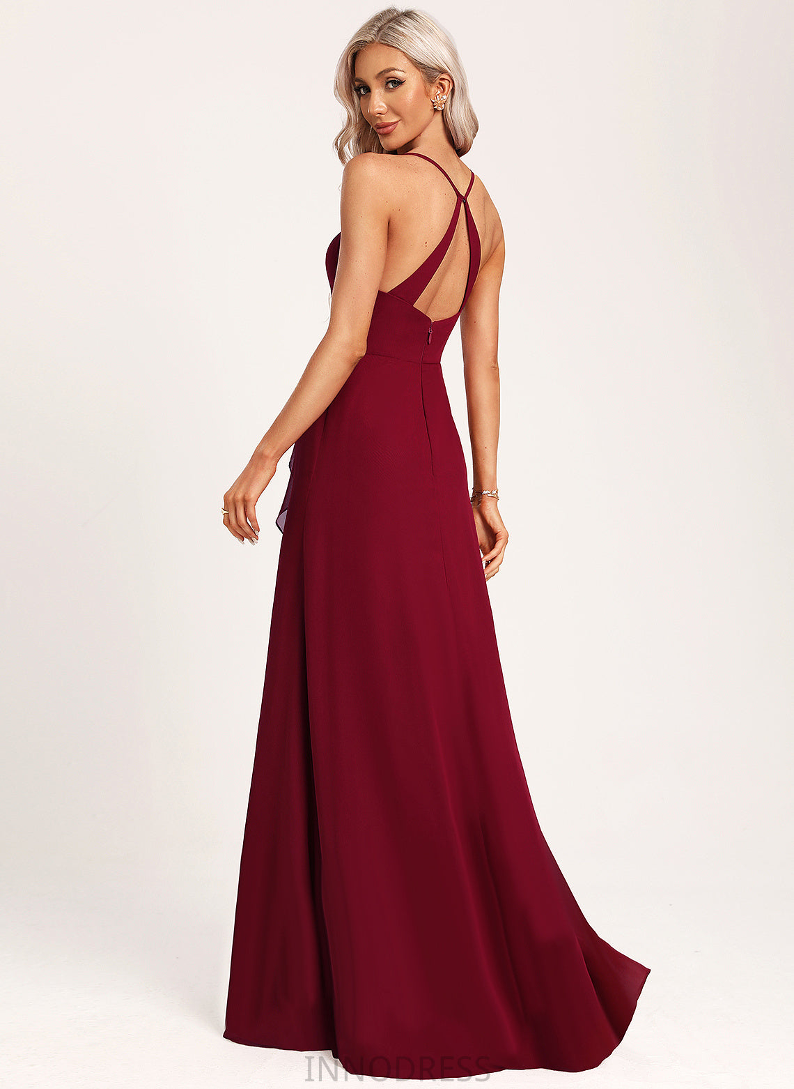 Fabric V-neck Neckline Straps&Sleeves Floor-Length Length Silhouette A-Line Hailey Bridesmaid Dresses