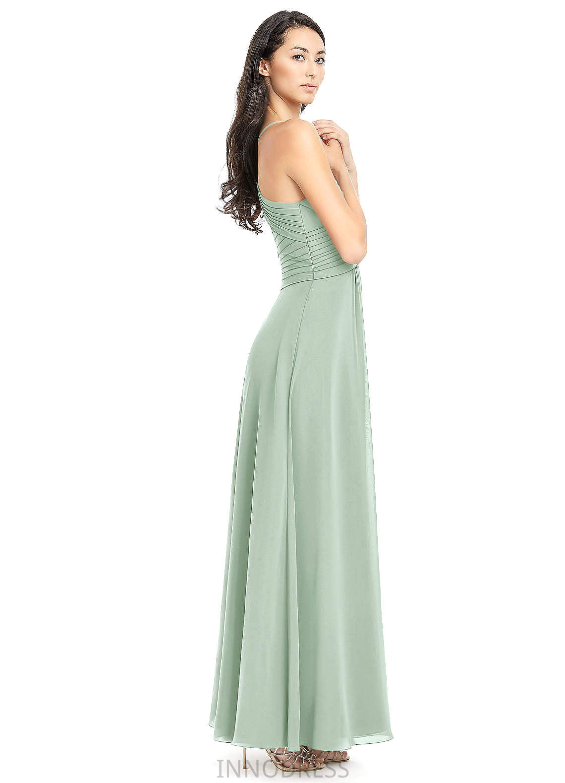 Haley Straps A-Line/Princess Floor Length Sleeveless Natural Waist Bridesmaid Dresses