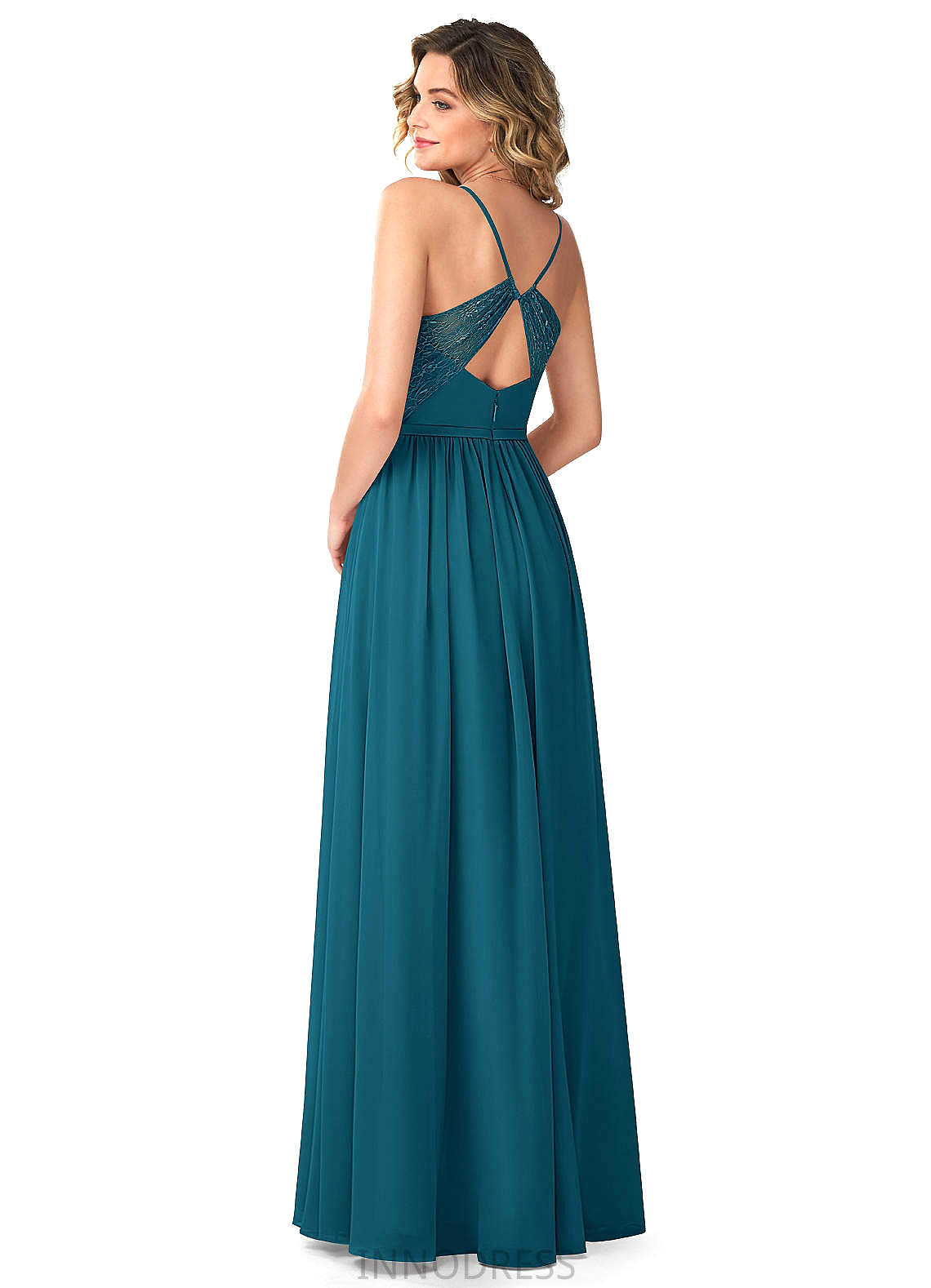 Elyse Spaghetti Staps Floor Length Trumpet/Mermaid Sleeveless Natural Waist Bridesmaid Dresses