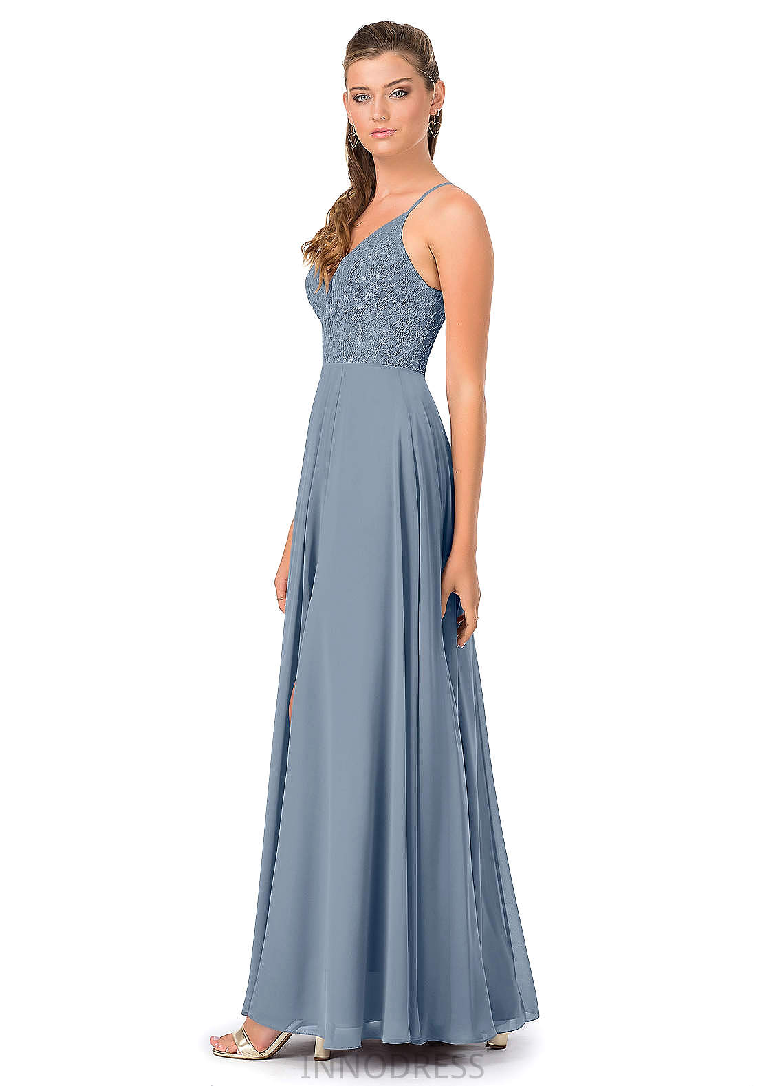 Gemma Natural Waist Sleeveless V-Neck Floor Length A-Line/Princess Bridesmaid Dresses