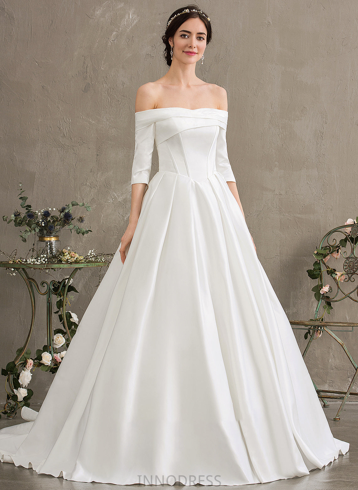 Ball-Gown/Princess Jayden Wedding Dresses Satin Train Court Wedding Dress