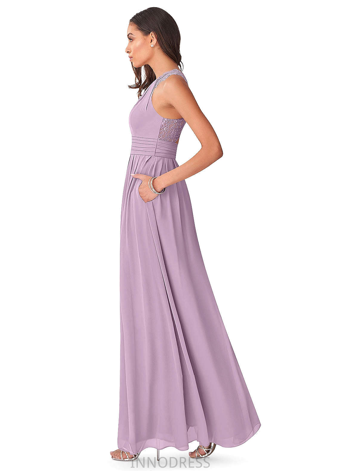 Lila A-Line/Princess Scoop Natural Waist Floor Length Tulle Half Sleeves Bridesmaid Dresses