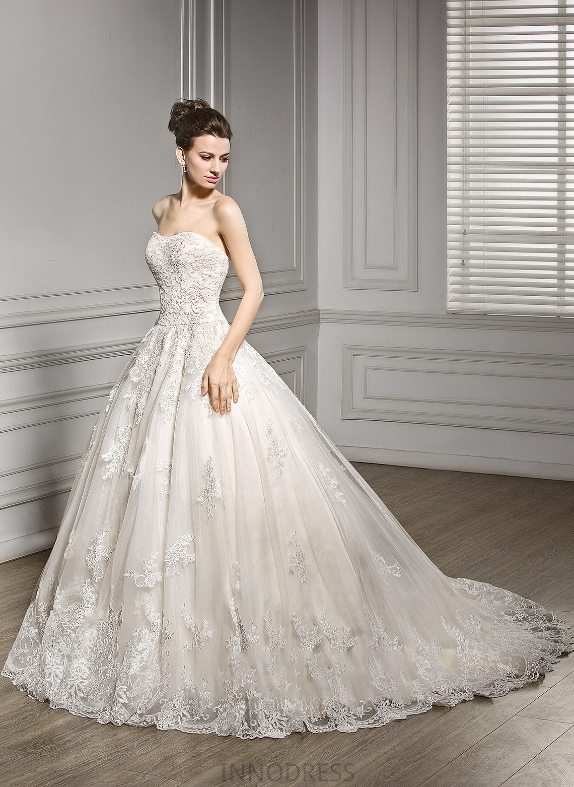 Wedding Court Lace Wedding Dresses Ball-Gown/Princess Tulle Sweetheart Dress Peyton Train