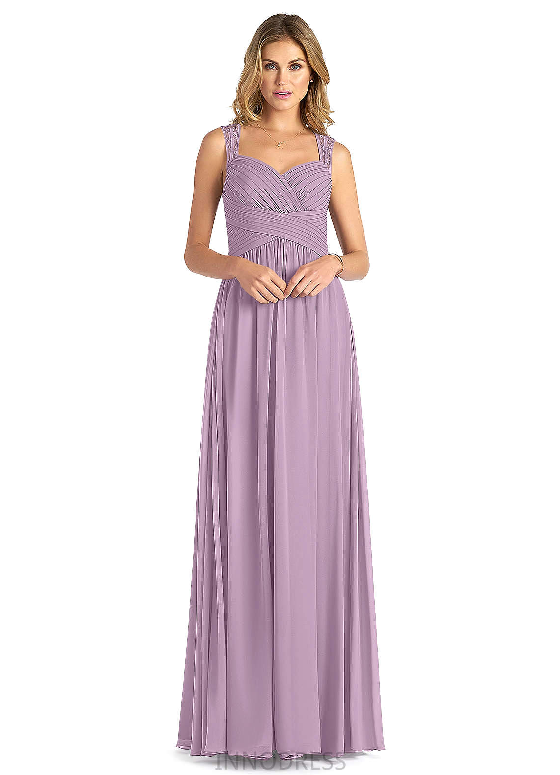 Lauretta Floor Length Natural Waist V-Neck A-Line/Princess Short Sleeves Bridesmaid Dresses