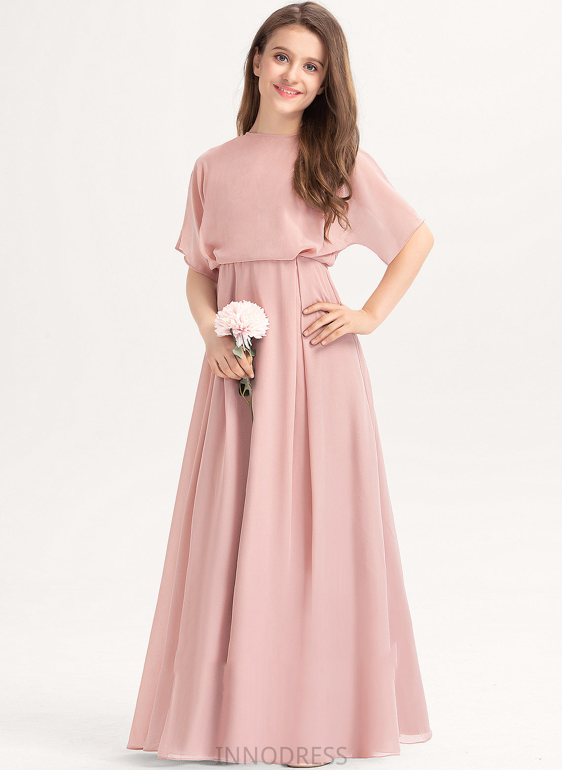 Chiffon Faith Junior Bridesmaid Dresses Neck A-Line Scoop Floor-Length