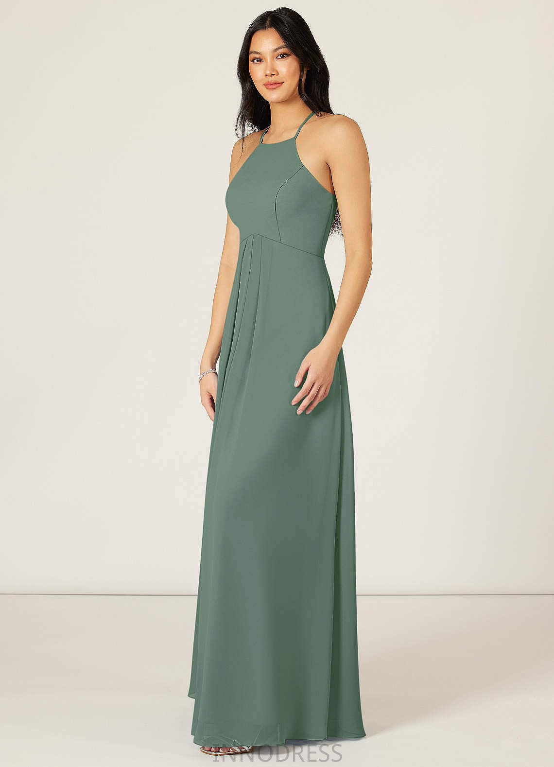 Emmalee Floor Length A-Line/Princess V-Neck Natural Waist Sleeveless Bridesmaid Dresses