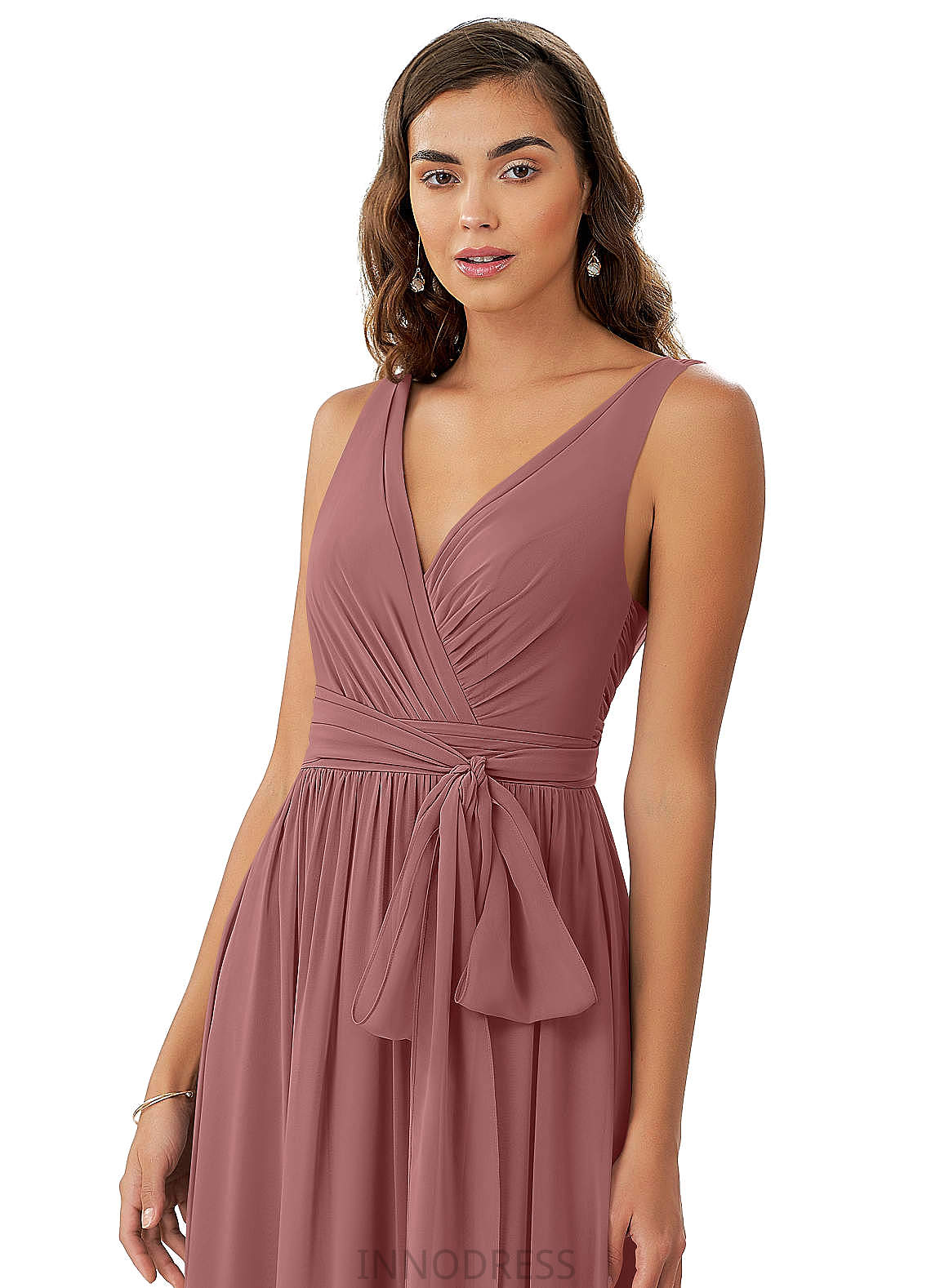 Cassie Sleeveless Natural Waist A-Line/Princess Scoop Floor Length Bridesmaid Dresses