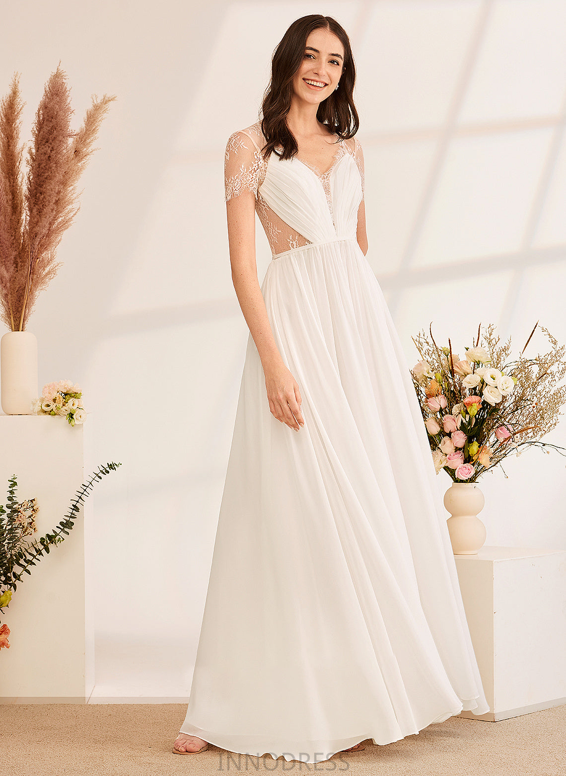 Ashlynn Wedding Dresses Dress A-Line Wedding V-neck Floor-Length With Ruffle