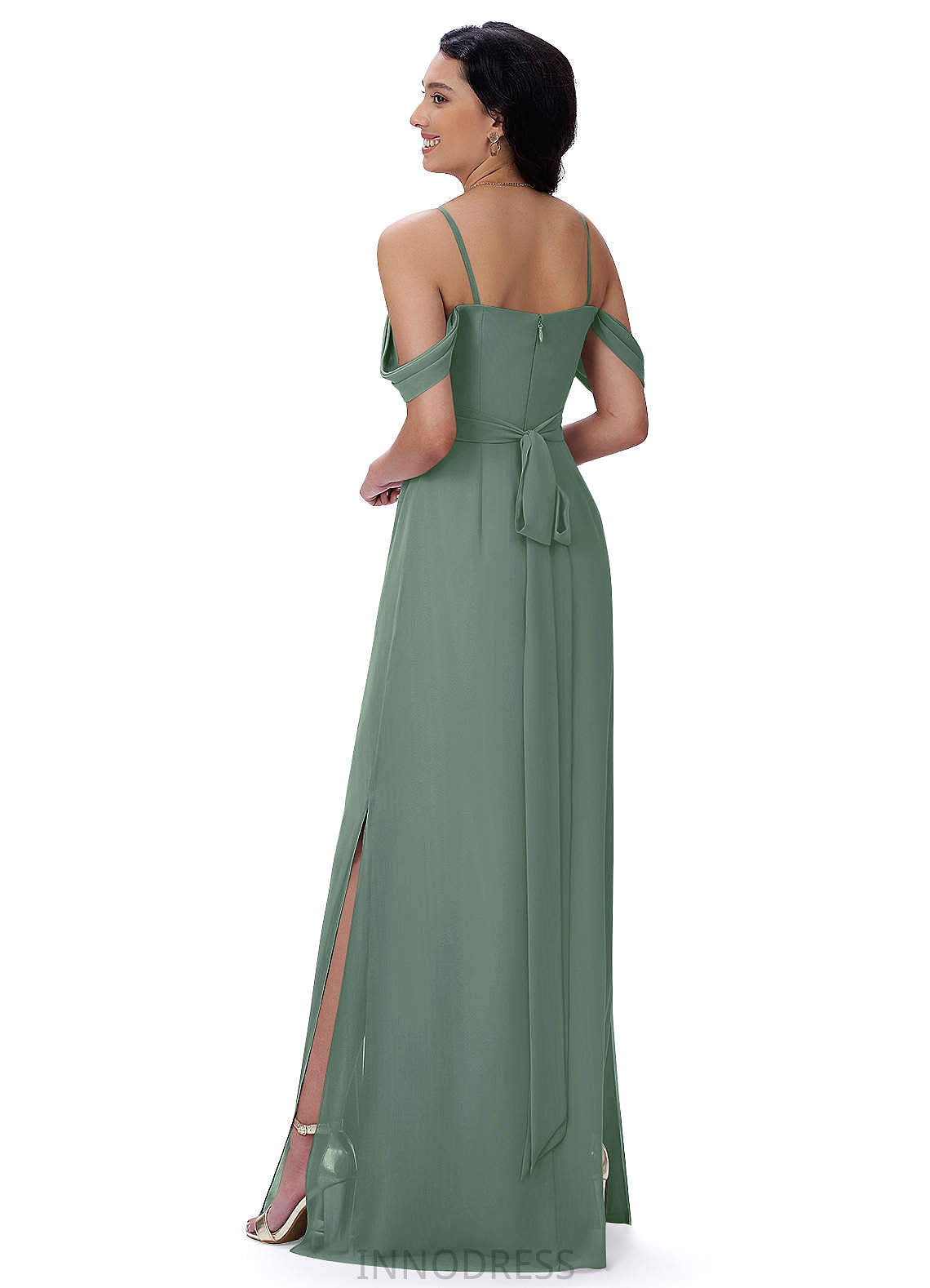 Erin Floor Length A-Line/Princess Sleeveless Straps Natural Waist Bridesmaid Dresses