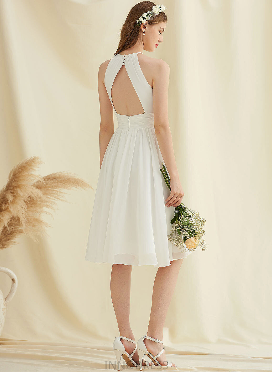 Wedding Dress Chiffon A-Line Wedding Dresses Knee-Length Mackenzie