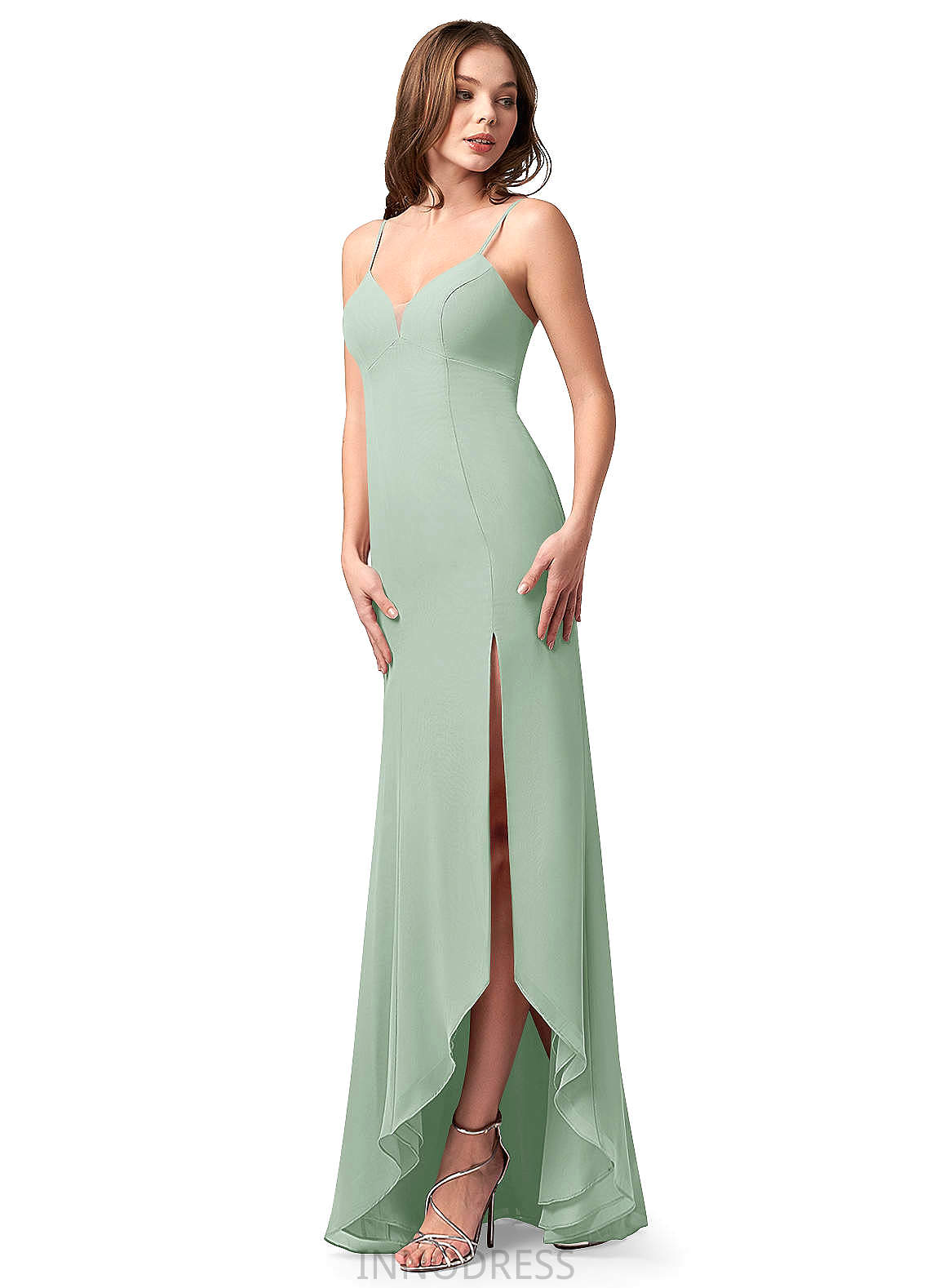 Jaylen Floor Length Sleeveless Straps Velvet Trumpet/Mermaid Natural Waist Bridesmaid Dresses