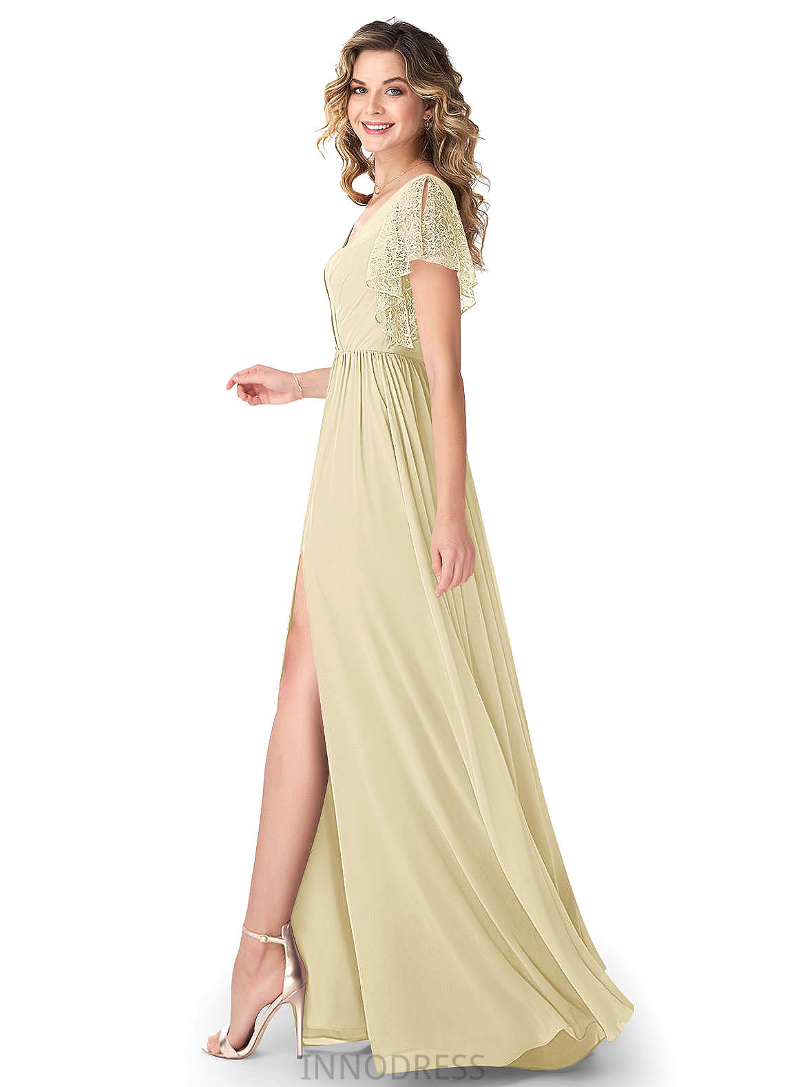 Alisson A-Line/Princess Natural Waist Sleeveless Off The Shoulder Bridesmaid Dresses