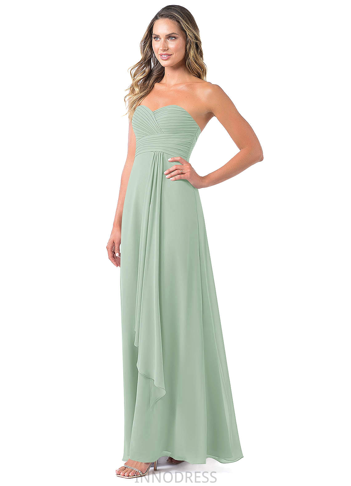 Skyler Floor Length Spaghetti Staps Natural Waist Sleeveless A-Line/Princess Bridesmaid Dresses