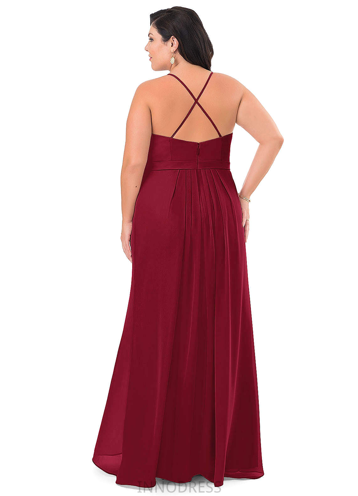 Presley Floor Length Sleeveless Halter A-Line/Princess Natural Waist Bridesmaid Dresses