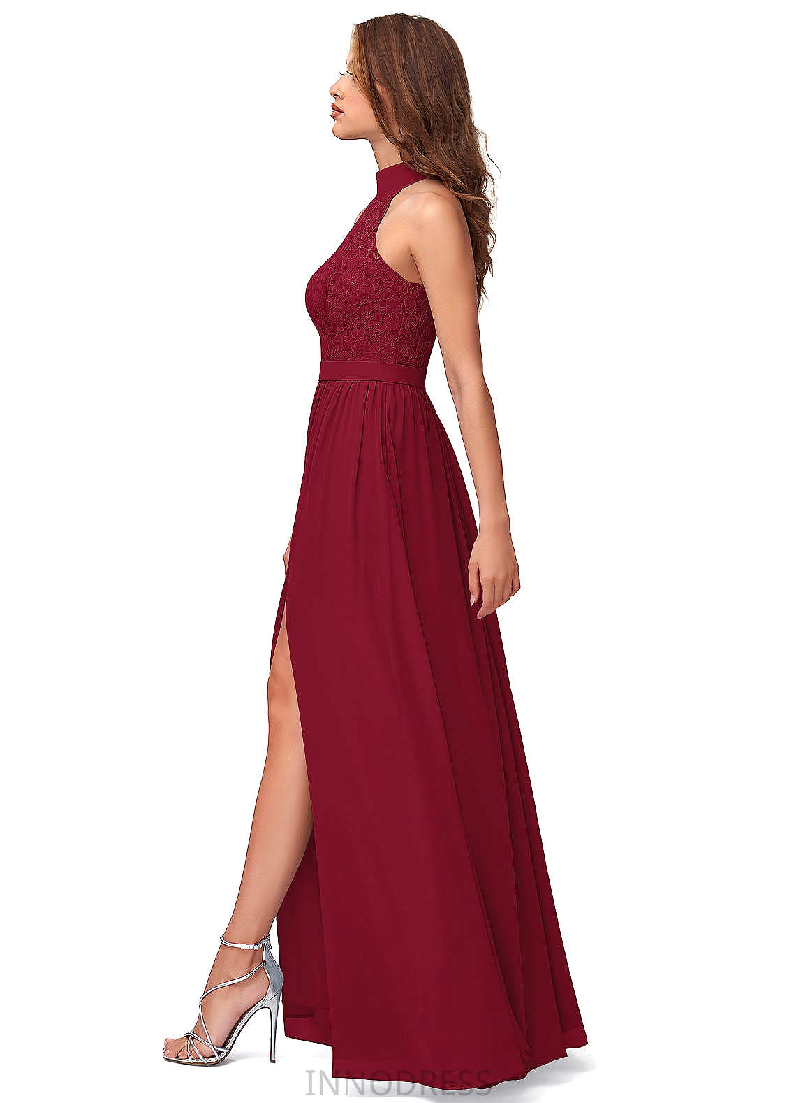 Maria Sleeveless Floor Length V-Neck A-Line/Princess Natural Waist Bridesmaid Dresses