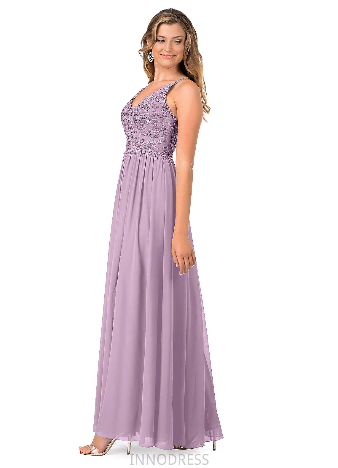 Dakota A-Line/Princess Sleeveless Natural Waist Floor Length Spaghetti Staps Bridesmaid Dresses