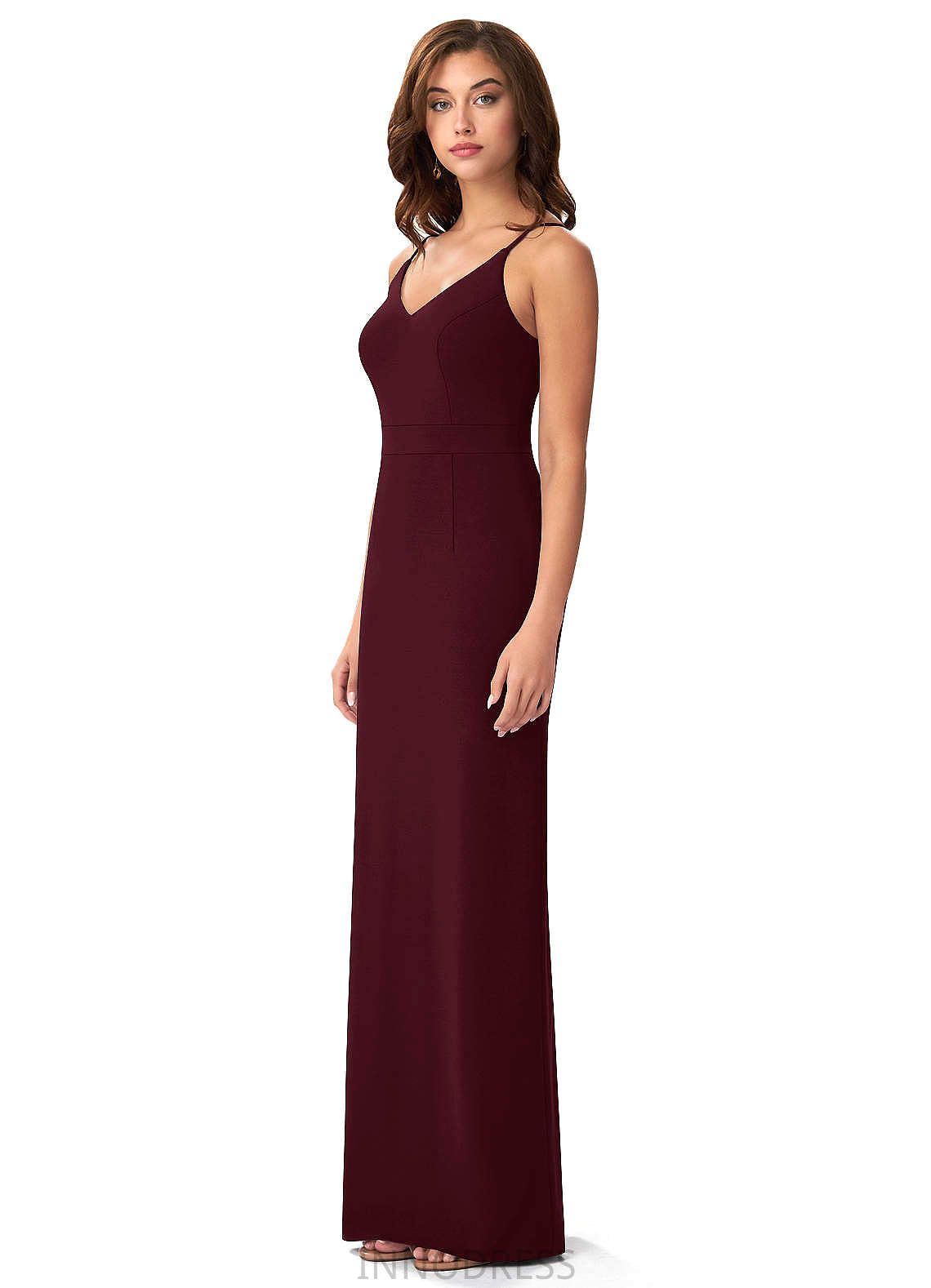 Katrina Sleeveless A-Line/Princess Floor Length Natural Waist Straps Bridesmaid Dresses