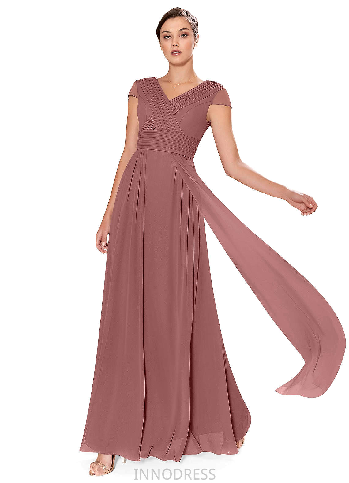 Kayley Sleeveless Floor Length Natural Waist Trumpet/Mermaid Spaghetti Staps Bridesmaid Dresses