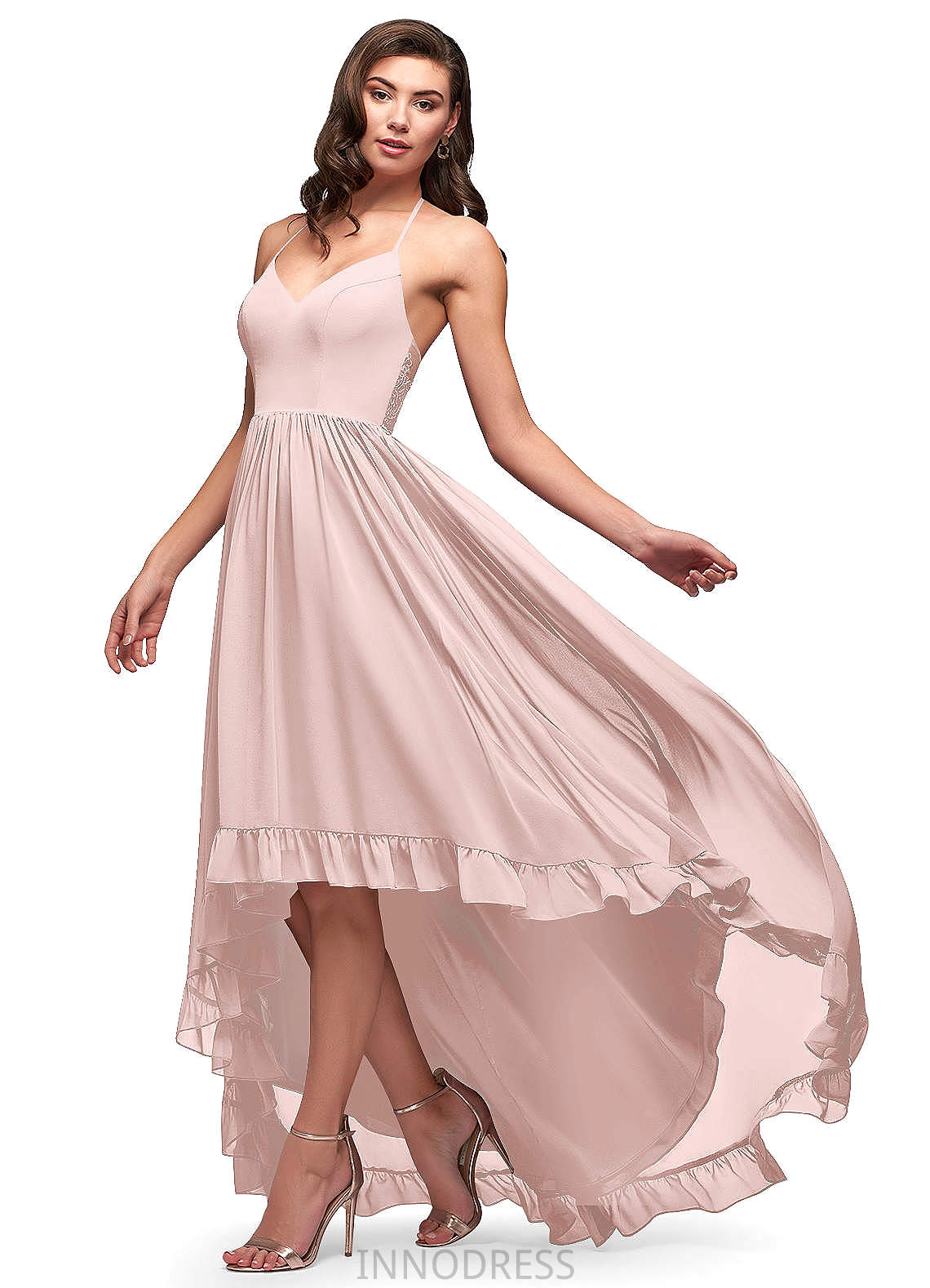 Madalyn Floor Length A-Line/Princess Natural Waist Short Sleeves Bridesmaid Dresses