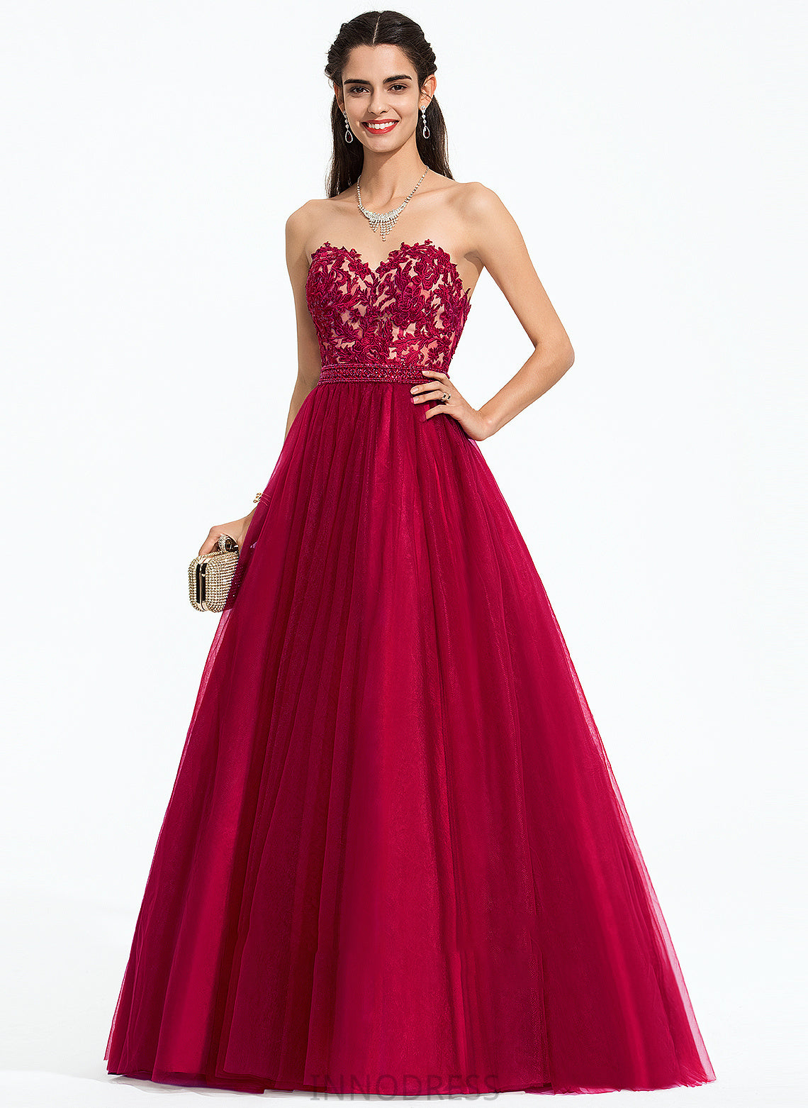 Sequins Judith Train Sweep With Ball-Gown/Princess Prom Dresses Tulle Sweetheart Beading