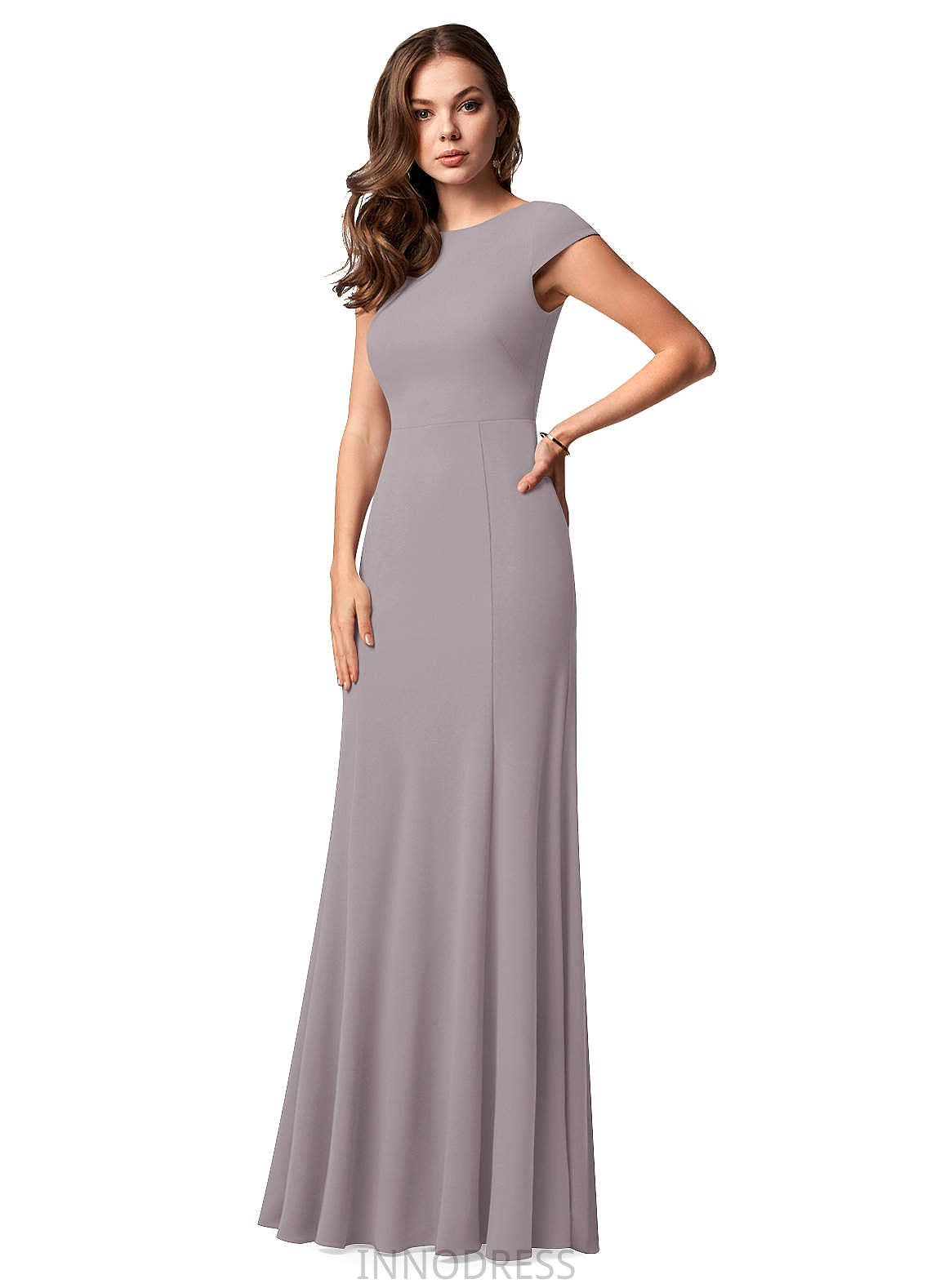 Mallory A-Line/Princess Natural Waist V-Neck Sleeveless Floor Length Bridesmaid Dresses